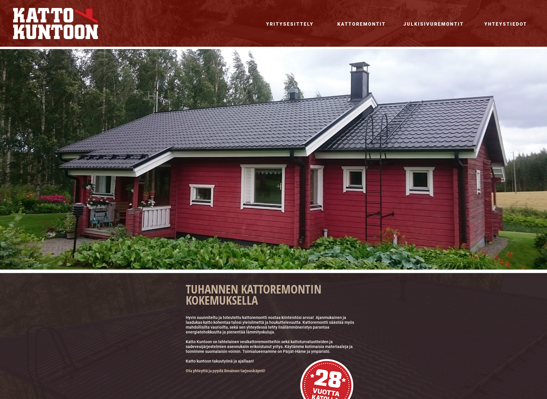 Screenshot for kattokuntoon.fi