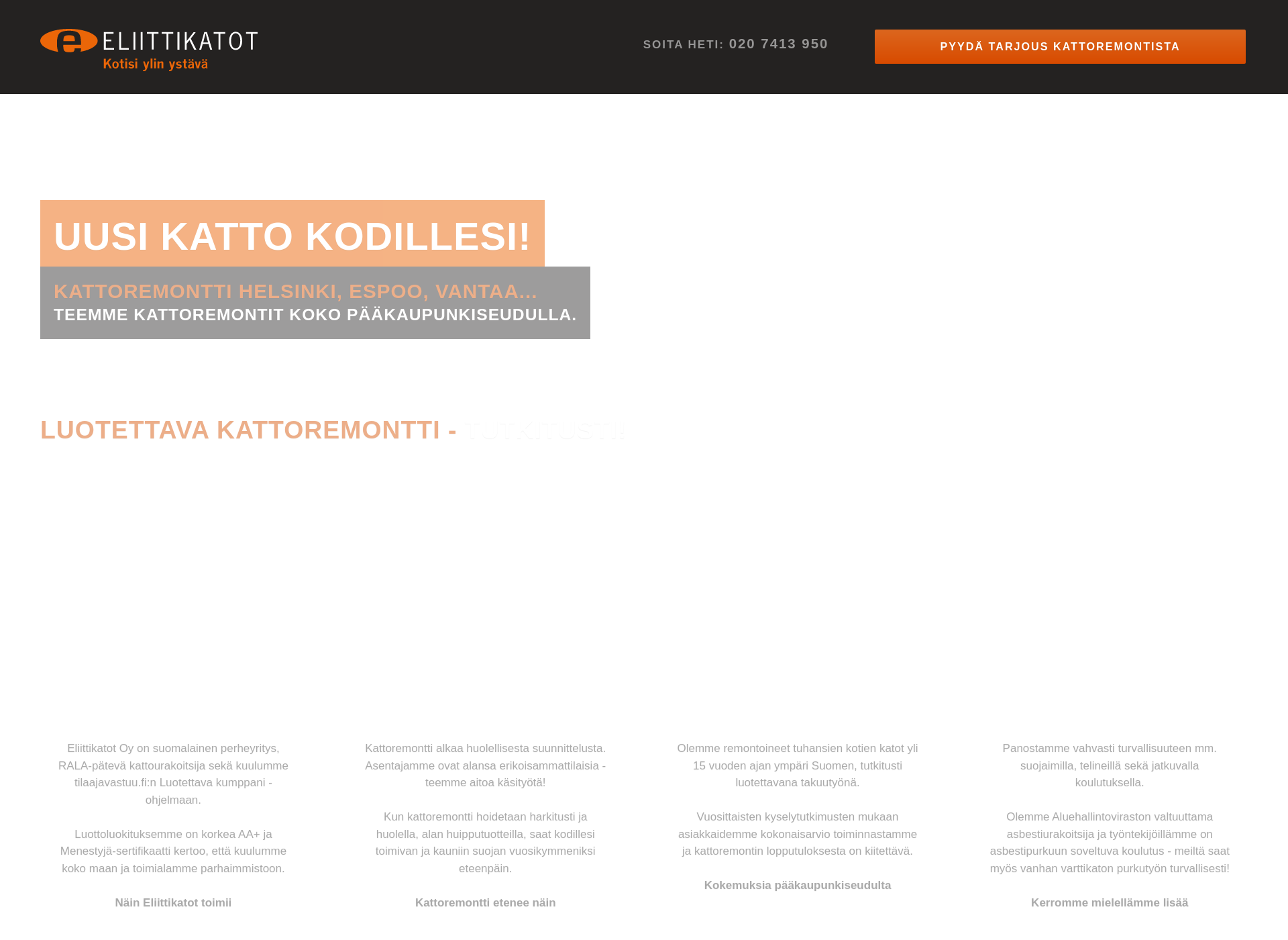 Skärmdump för kattoremontitespoo.fi