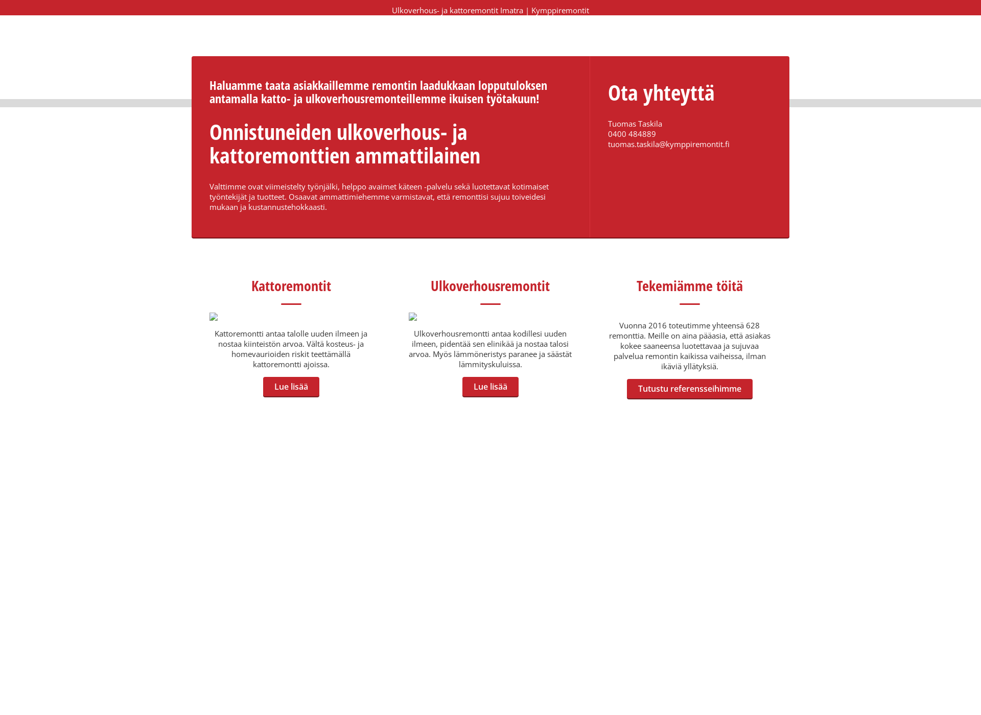 Screenshot for kattoremonttiimatra.fi