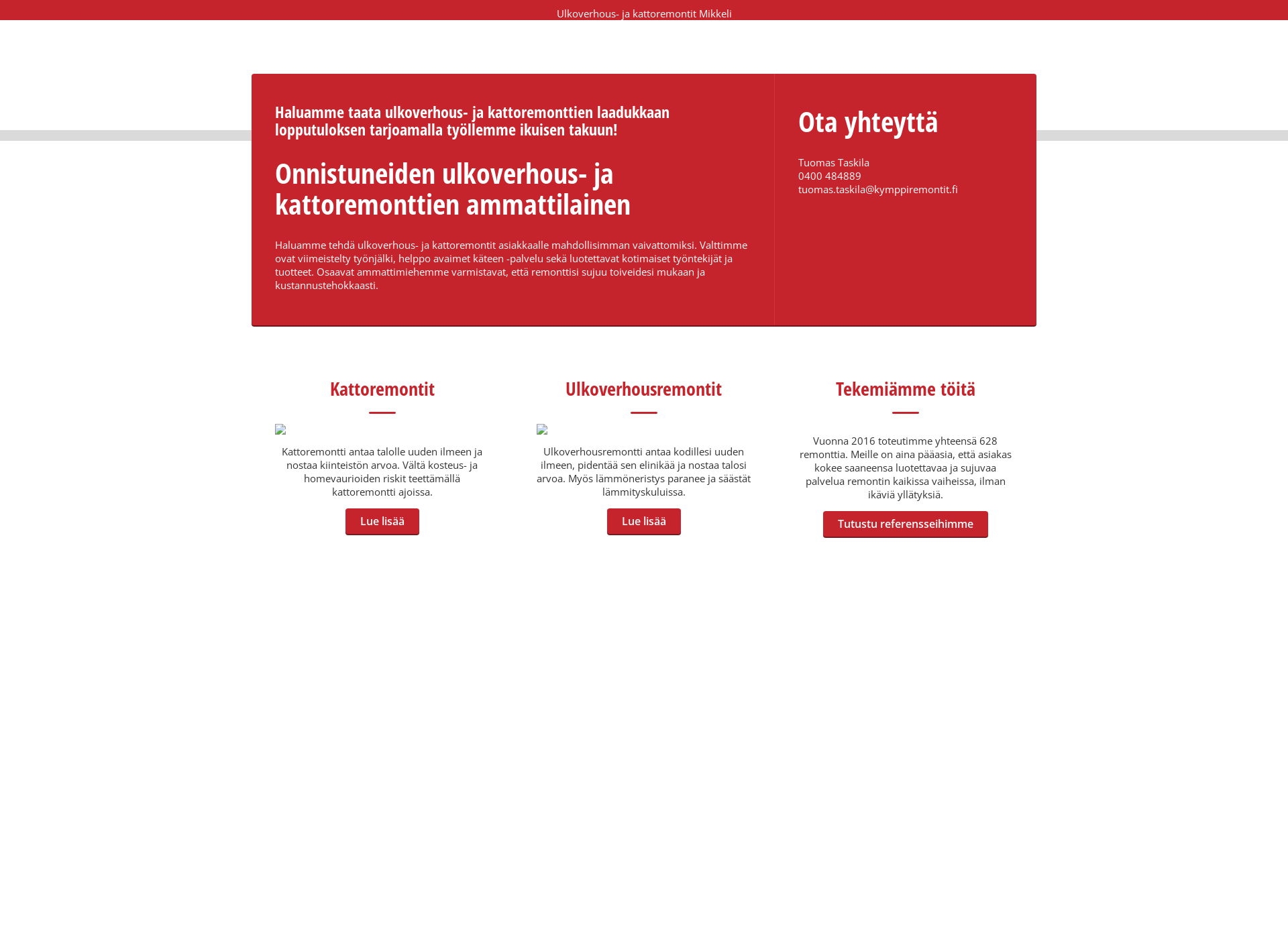 Screenshot for kattoremonttimikkeli.fi