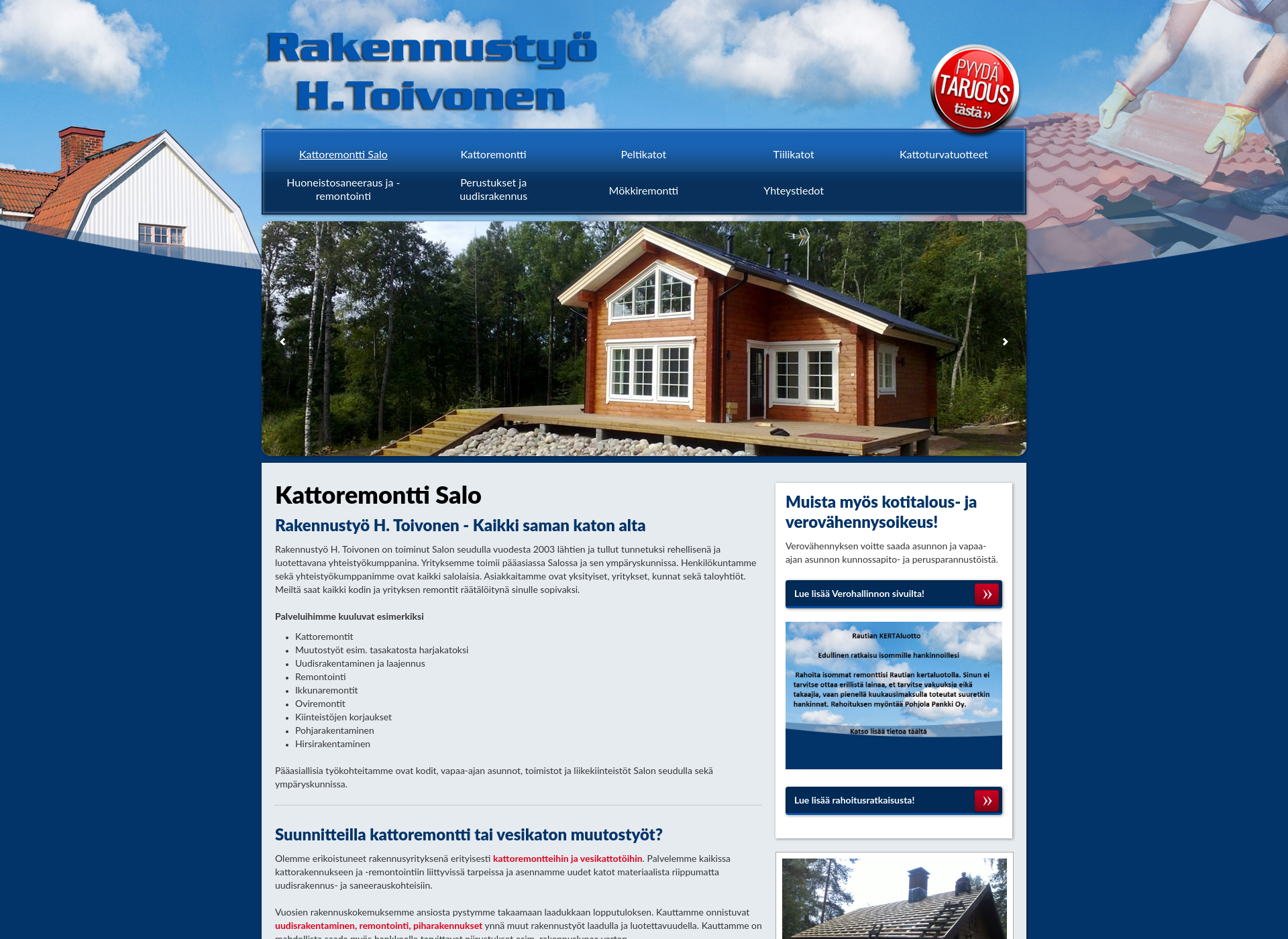 Screenshot for kattoremonttisalo.fi