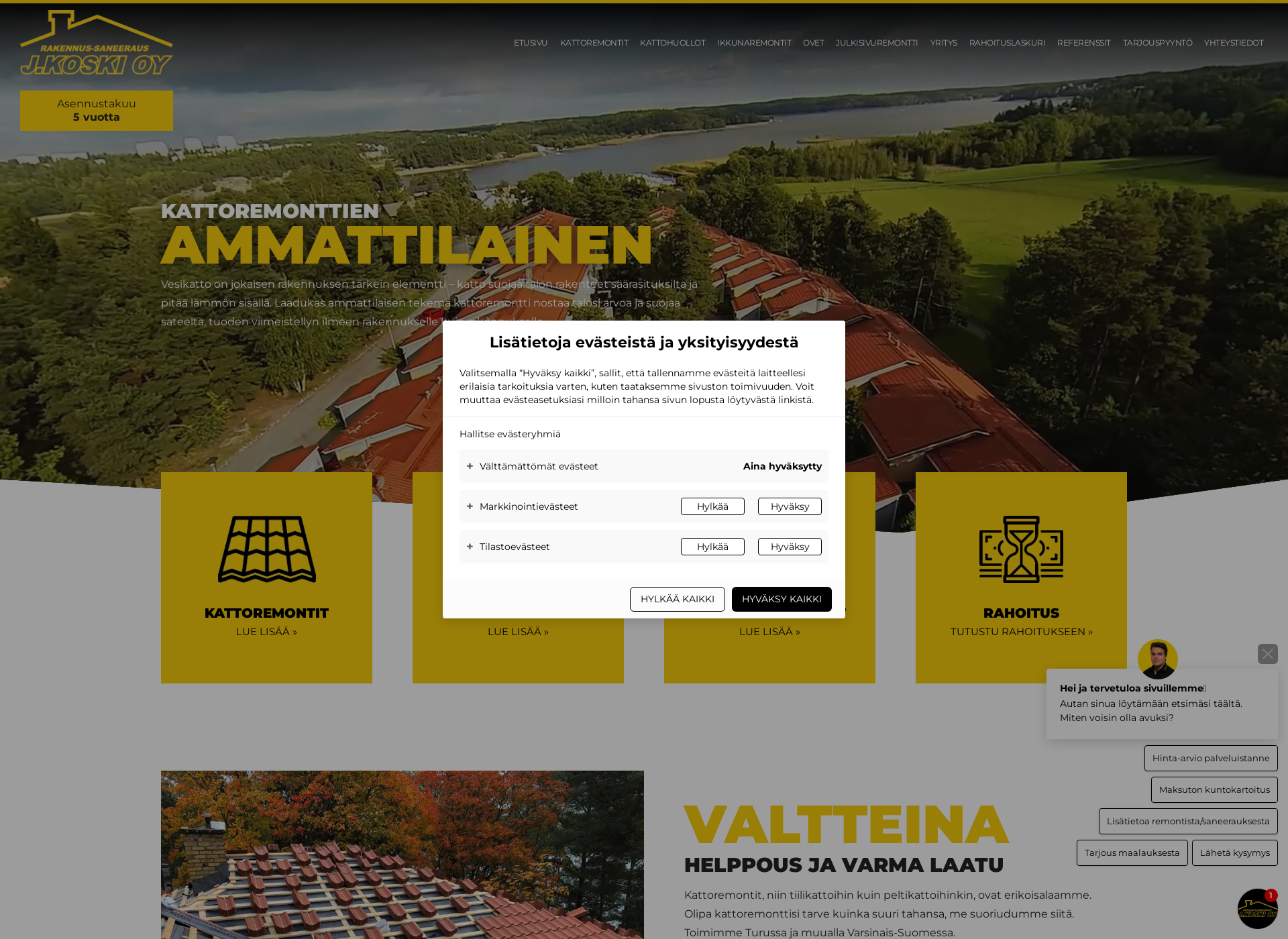 Screenshot for kattosaneeraus.fi
