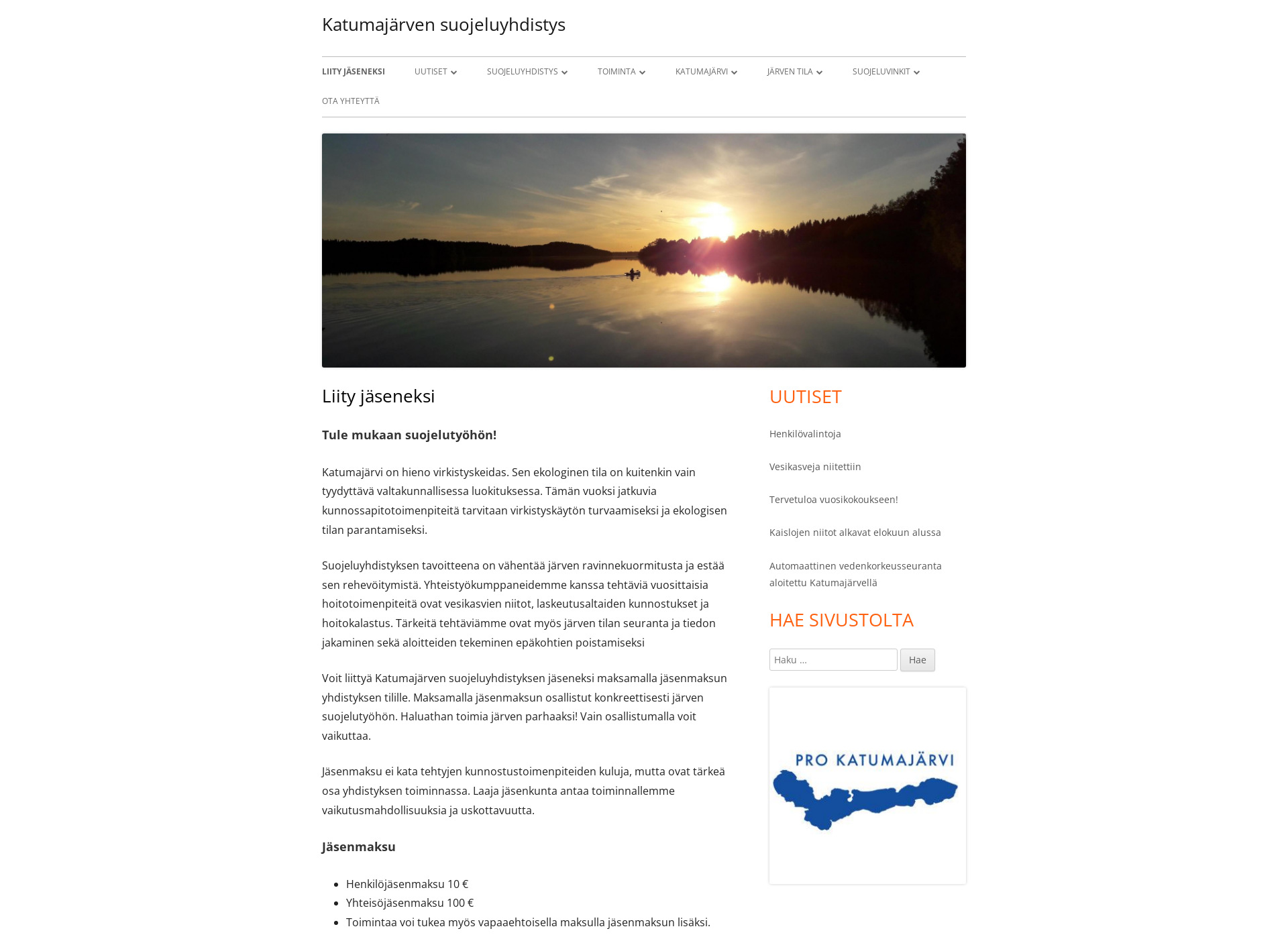 Screenshot for katumajarvi.fi
