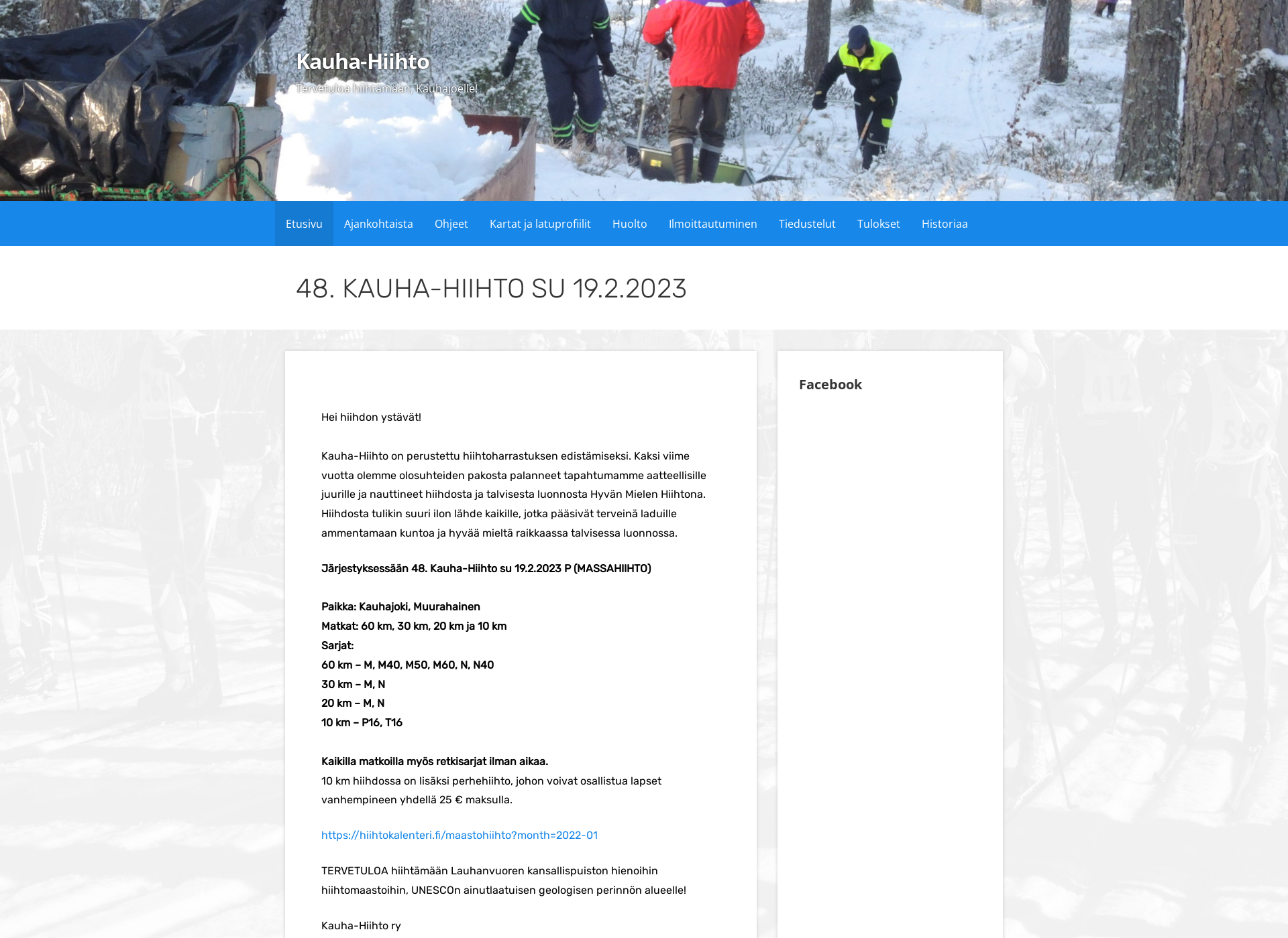 Screenshot for kauhahiihto.fi