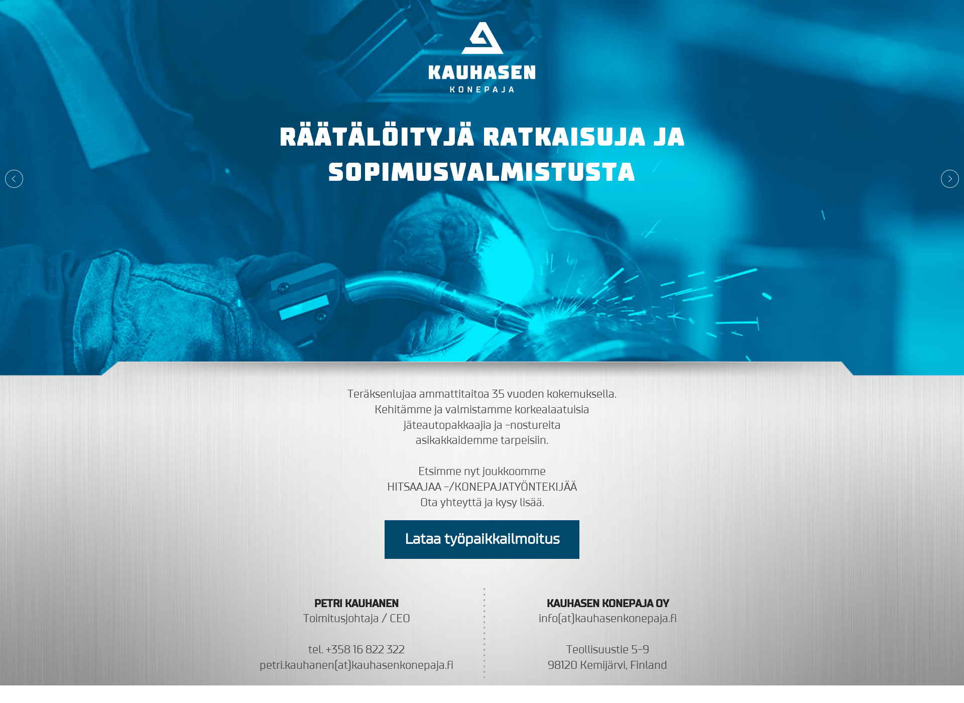 Skärmdump för kauhasenkonepaja.fi