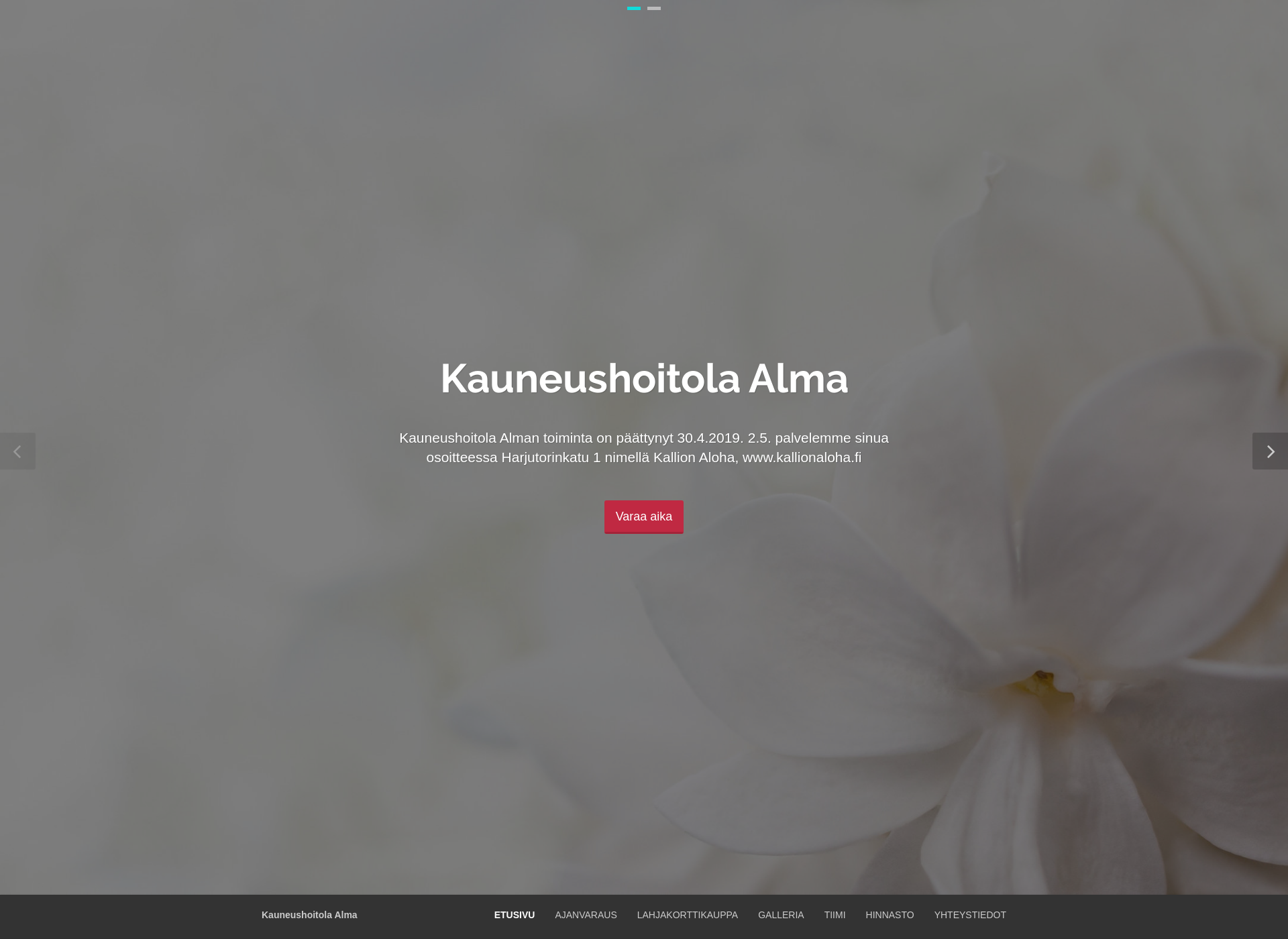 Screenshot for kauneushoitolaalma.fi