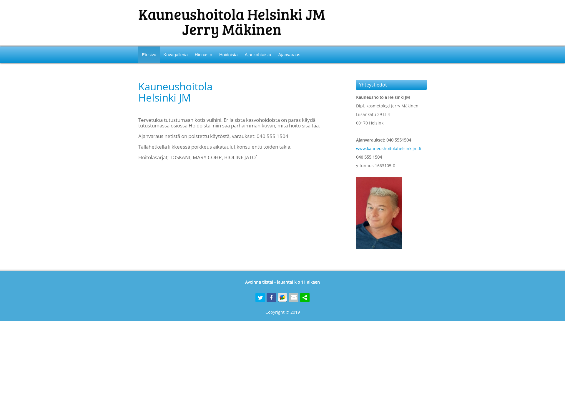 Skärmdump för kauneushoitolahelsinkijm.fi