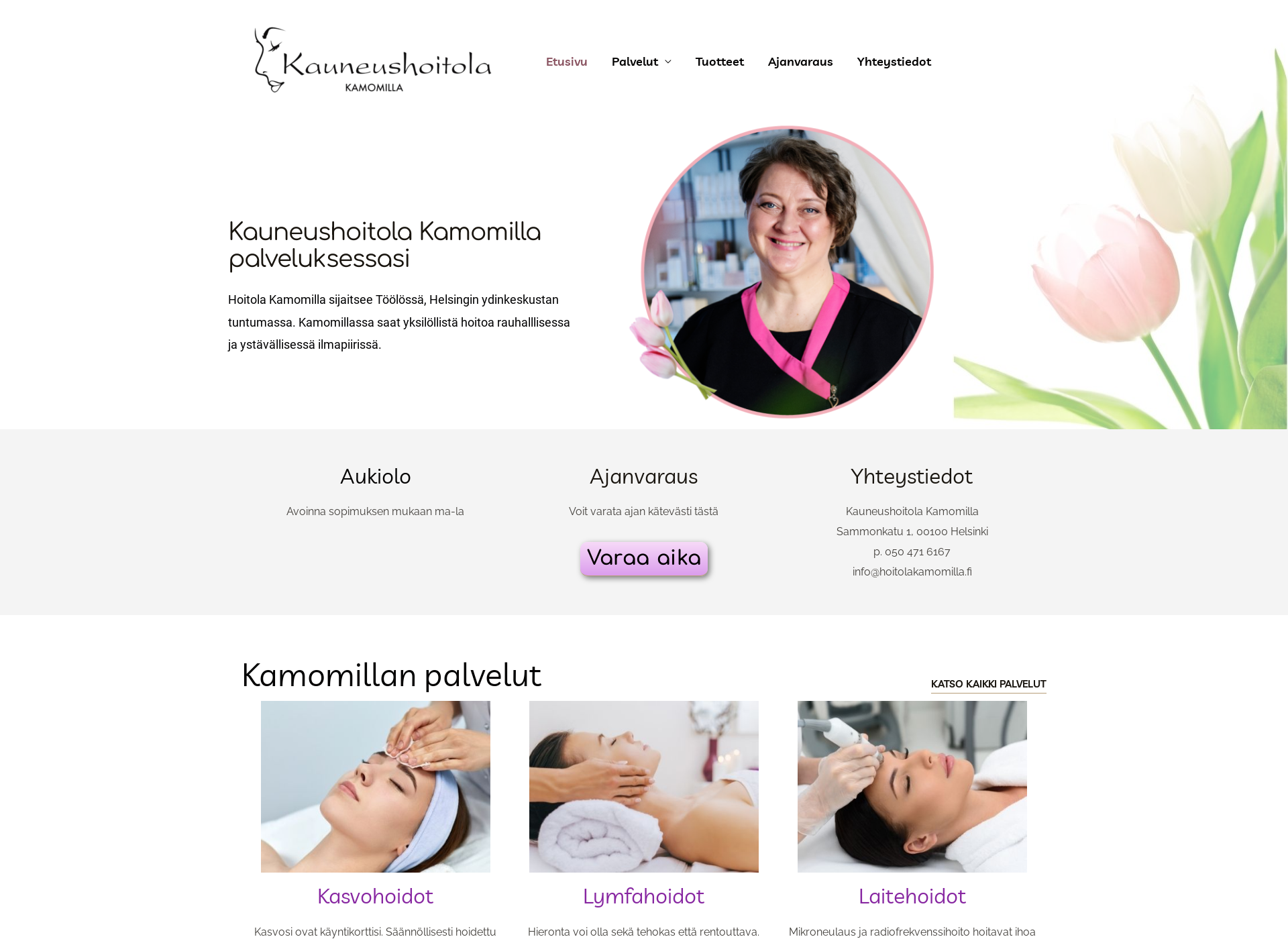 Screenshot for kauneushoitolakamomilla.fi