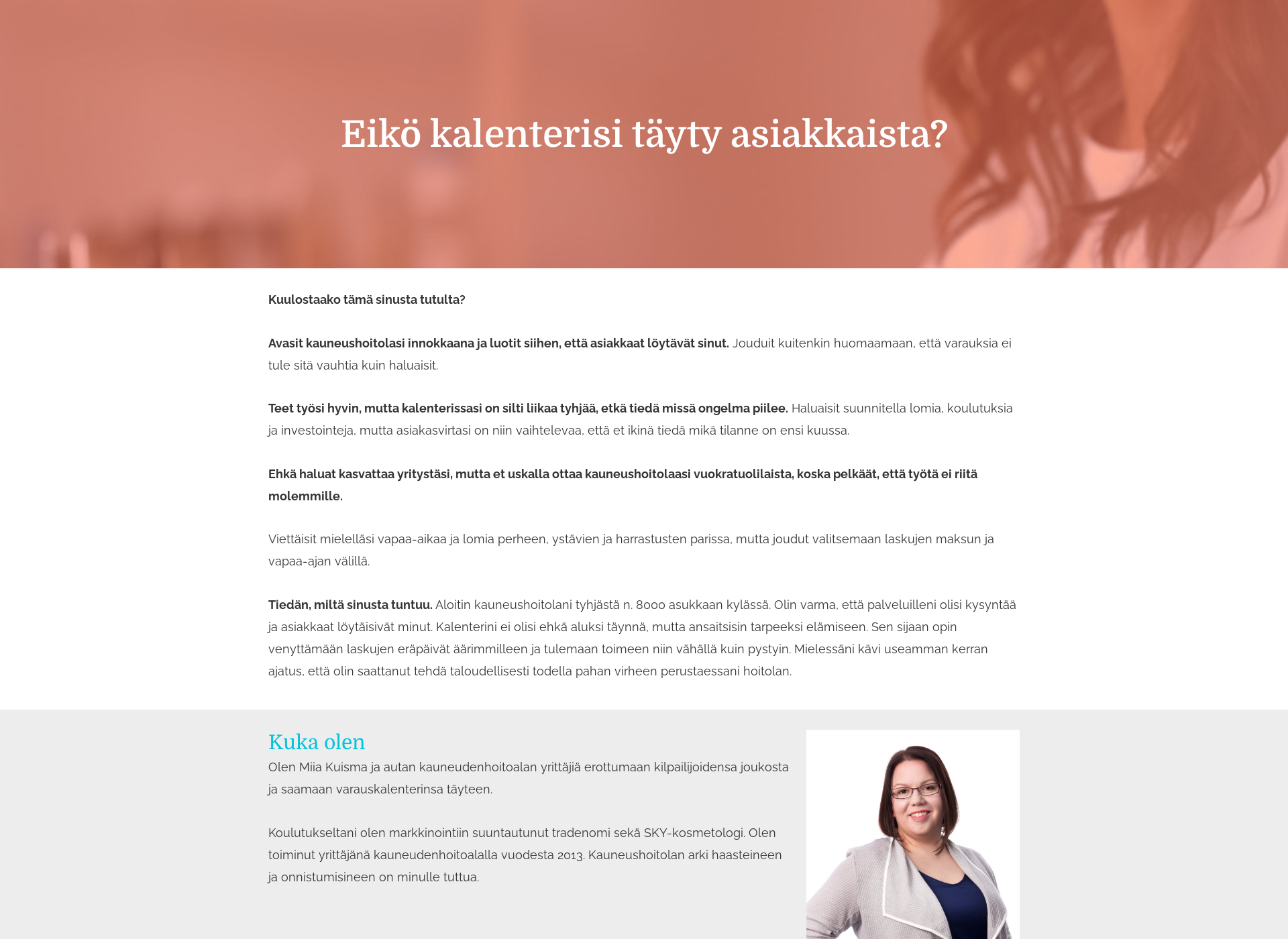 Näyttökuva kauneushoitolakannattavaksi.fi