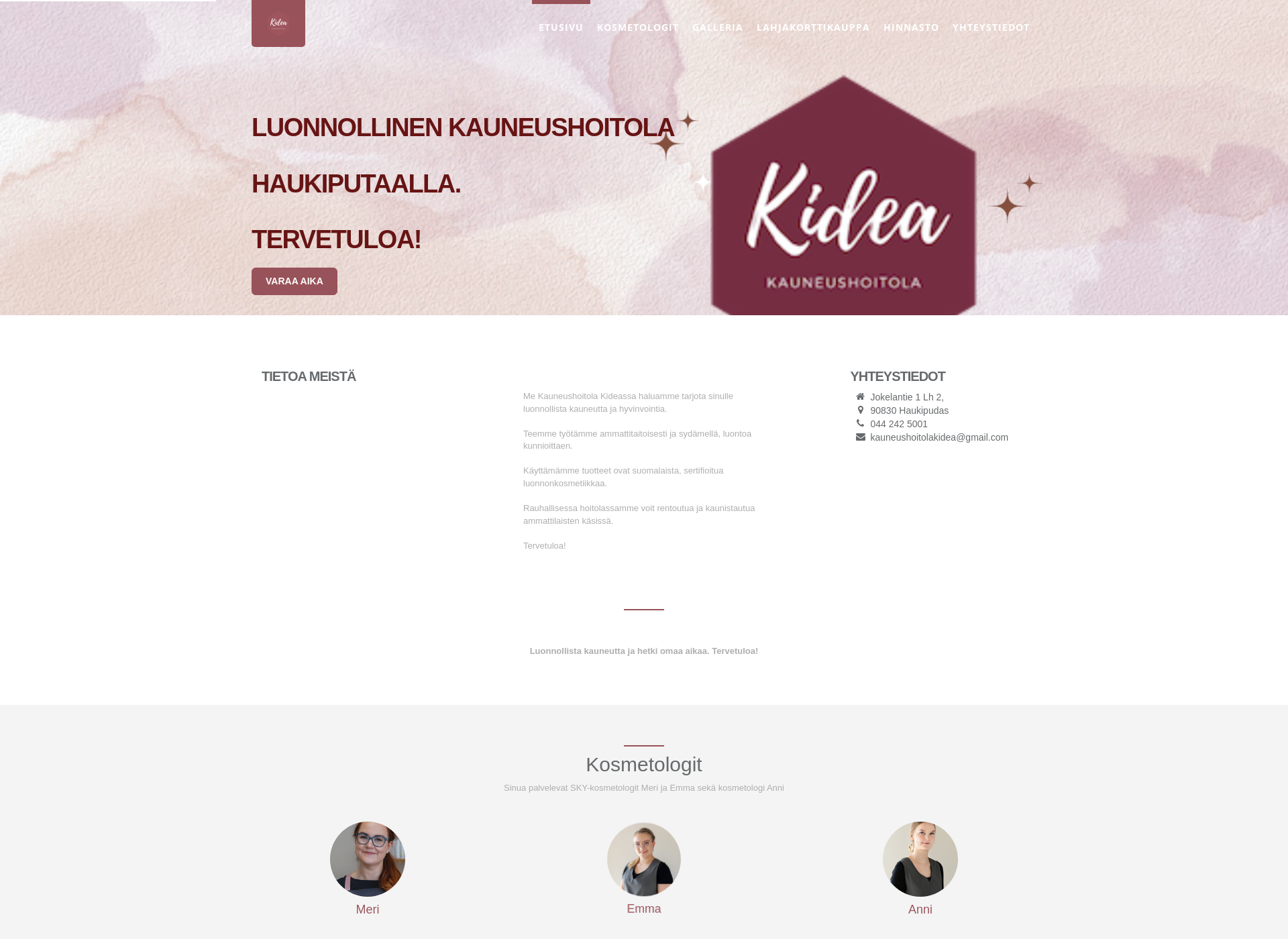 Screenshot for kauneushoitolakidea.fi