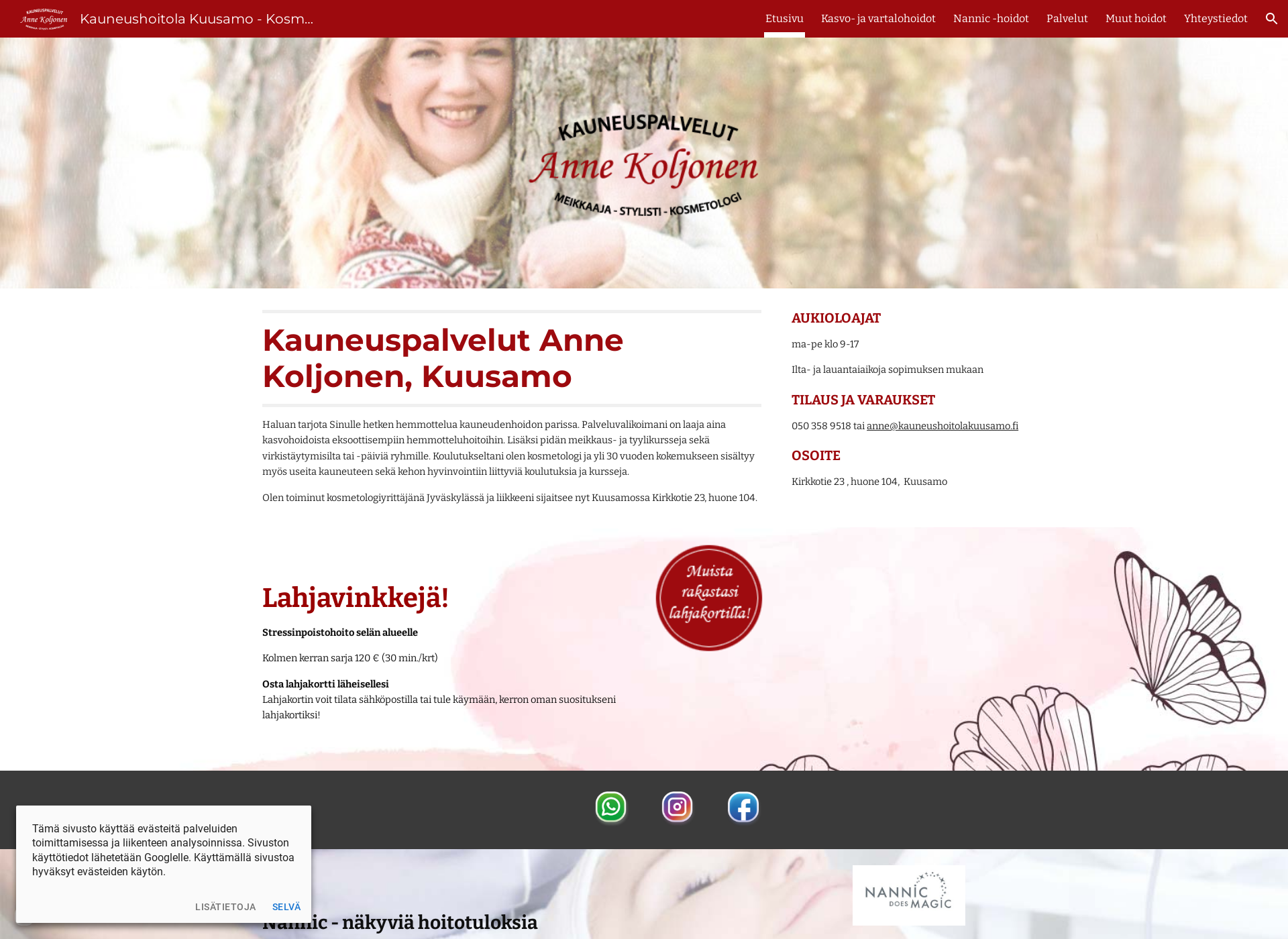Screenshot for kauneushoitolakuusamo.fi