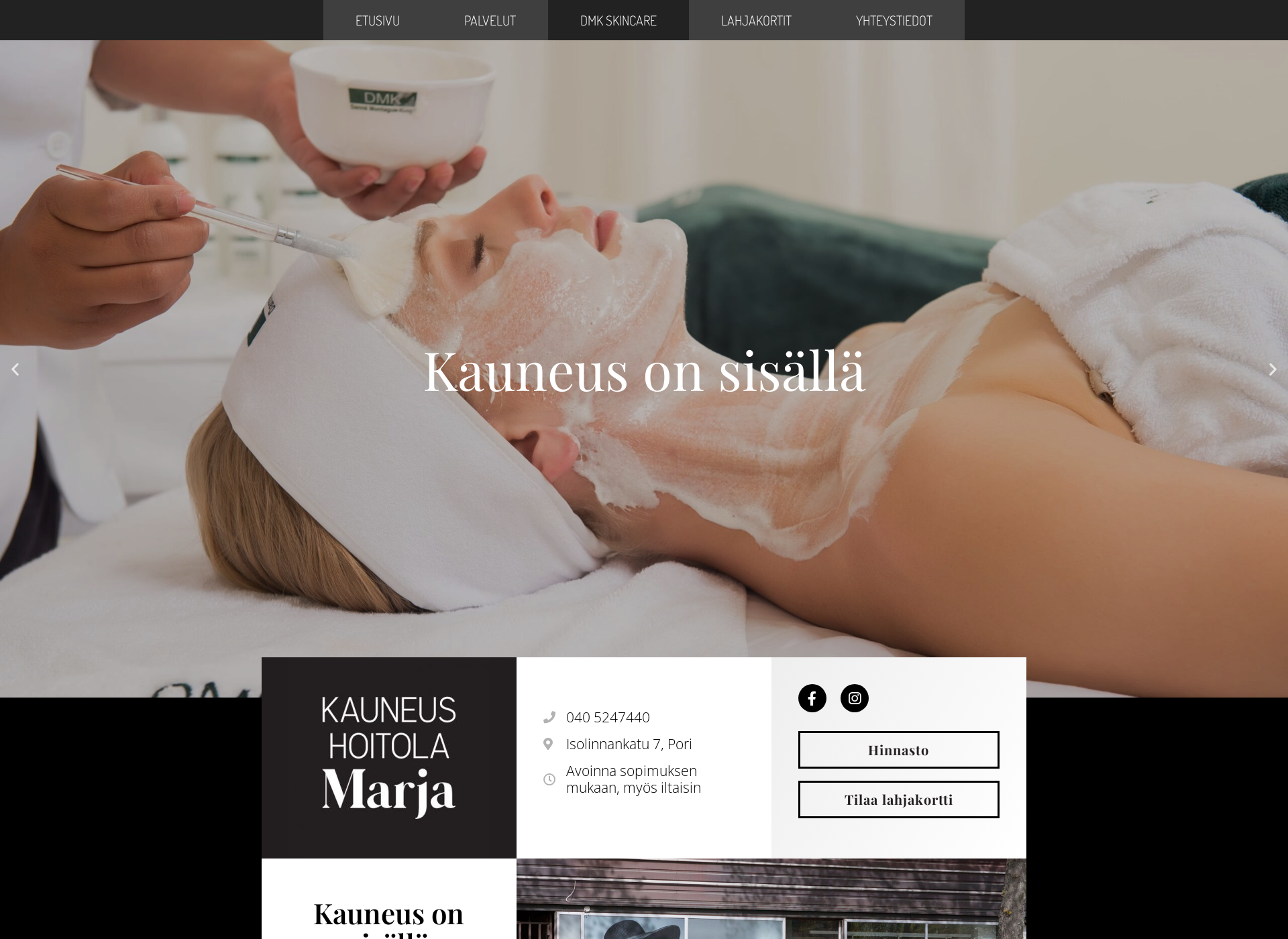 Screenshot for kauneushoitolamarja.fi