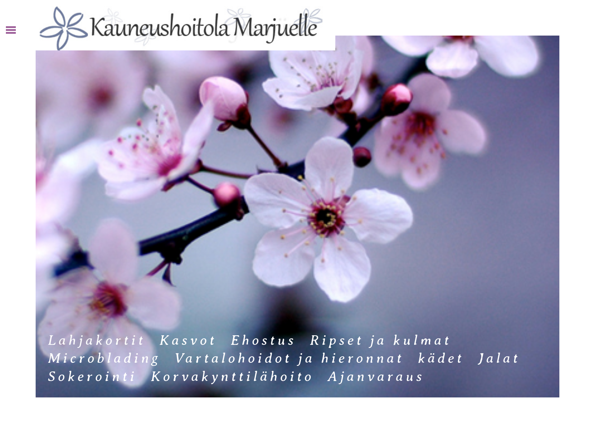 Skärmdump för kauneushoitolamarjuelle.fi