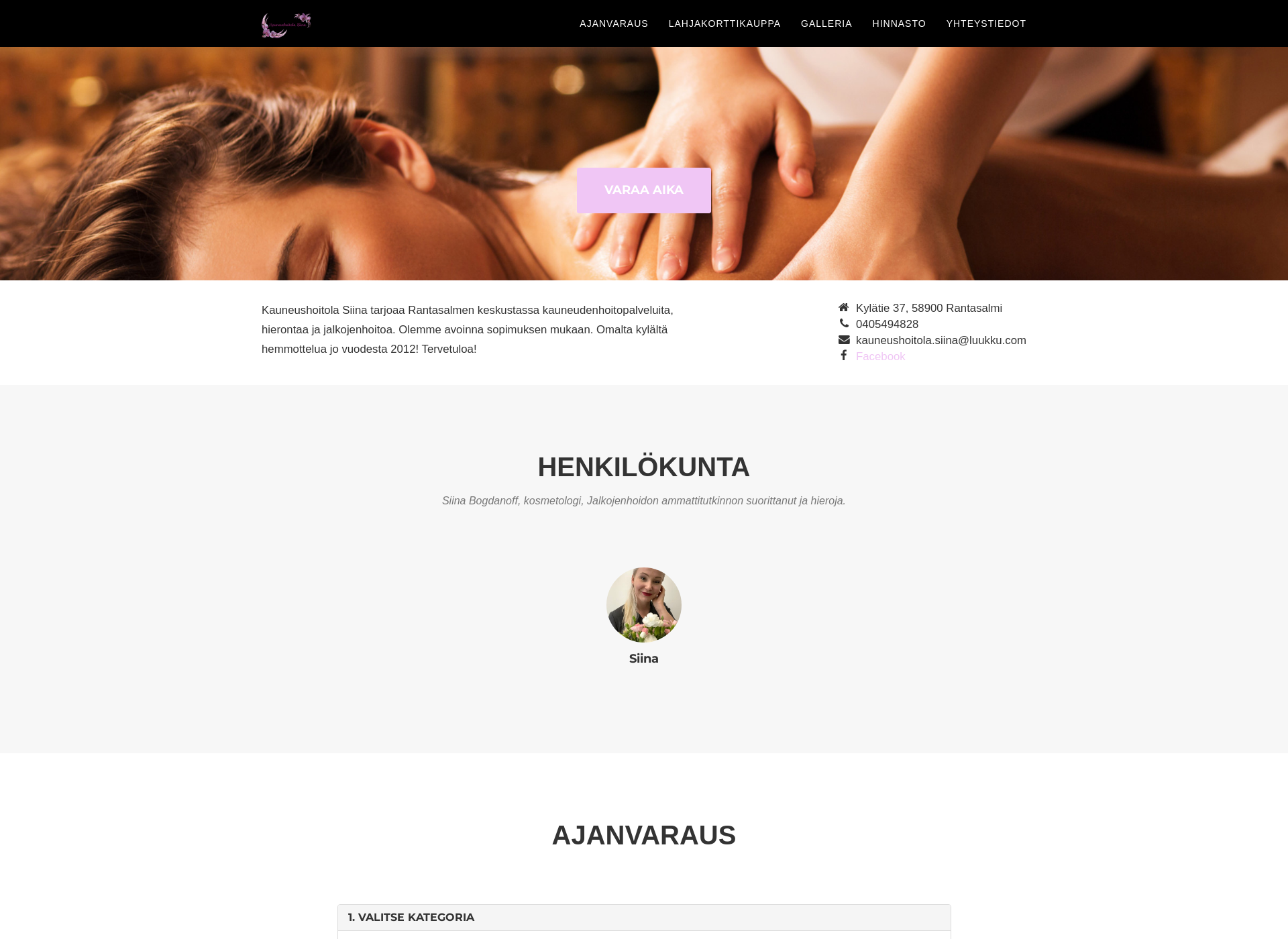 Screenshot for kauneushoitolasiina.fi