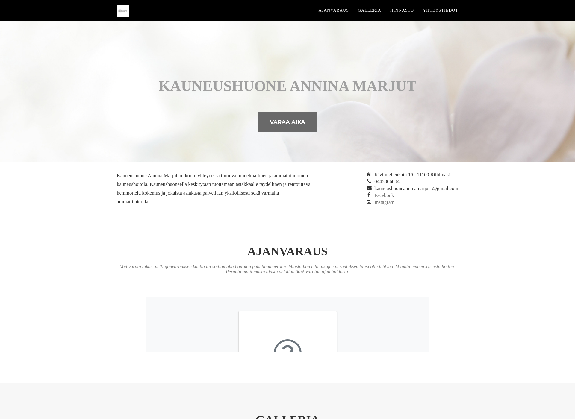 Screenshot for kauneushuoneanninamarjut.fi