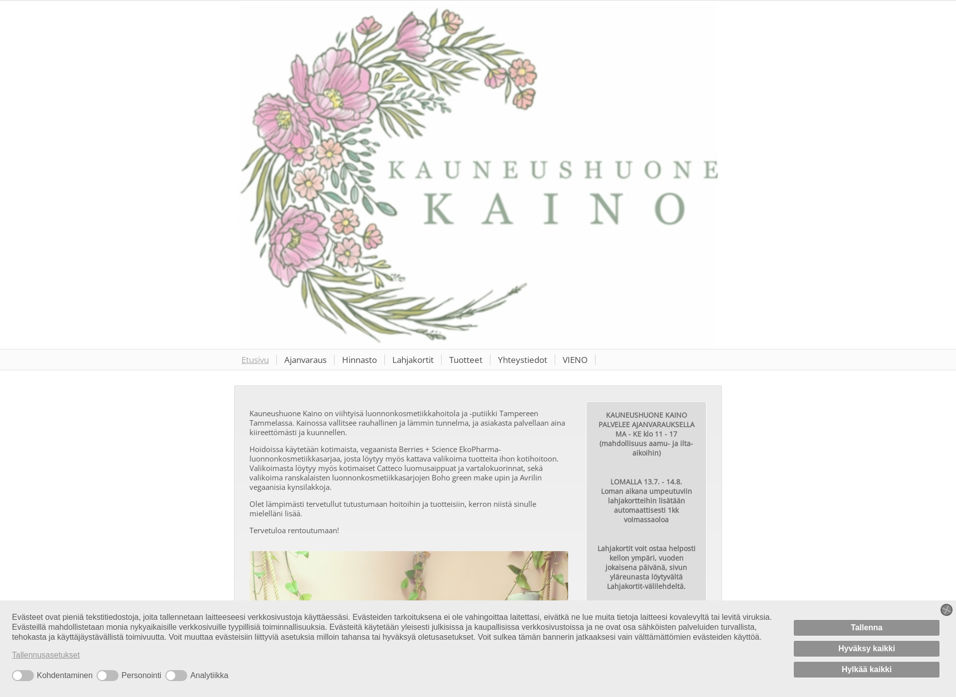 Screenshot for kauneushuonekaino.fi
