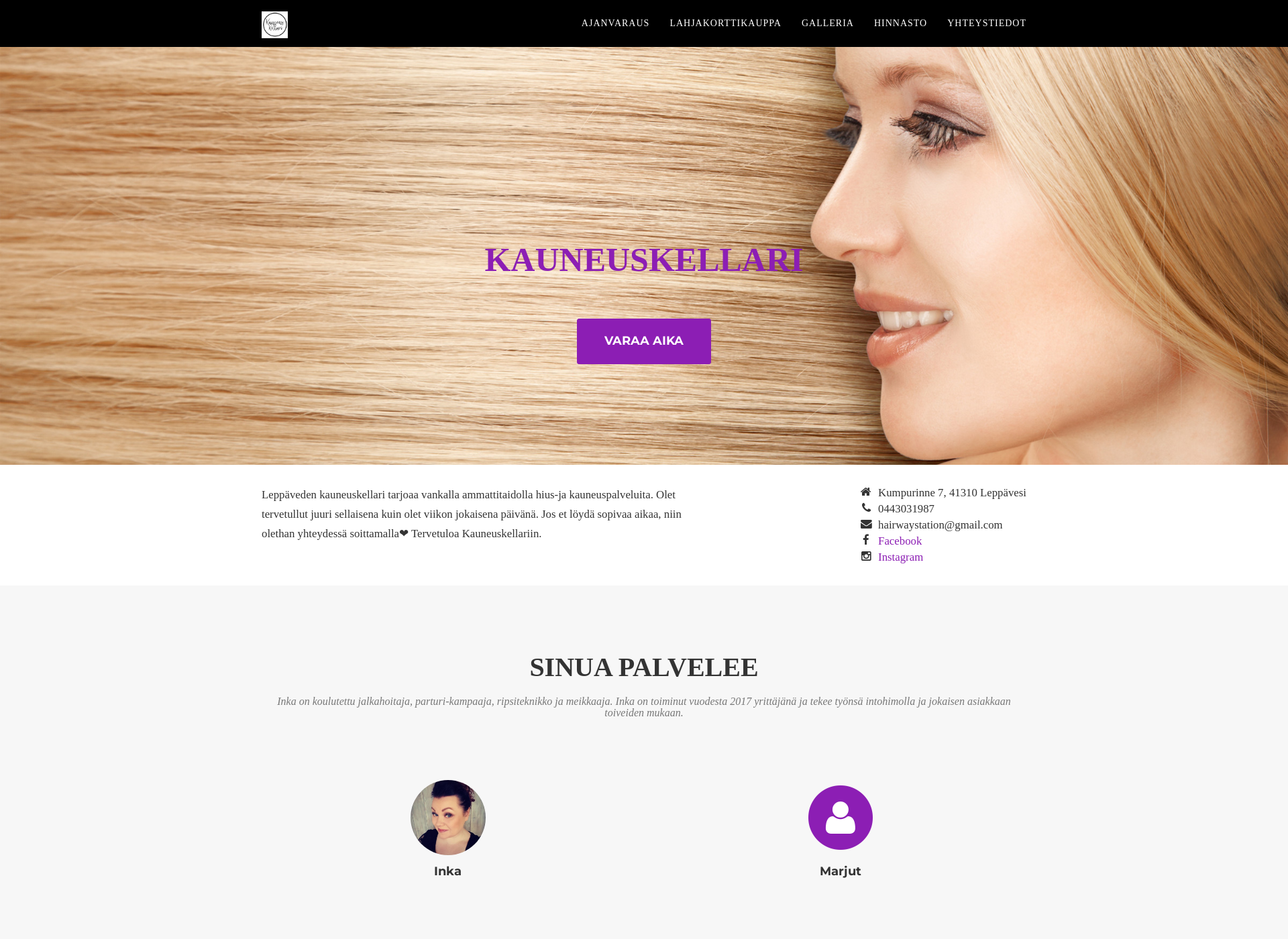 Screenshot for kauneuskellari.fi