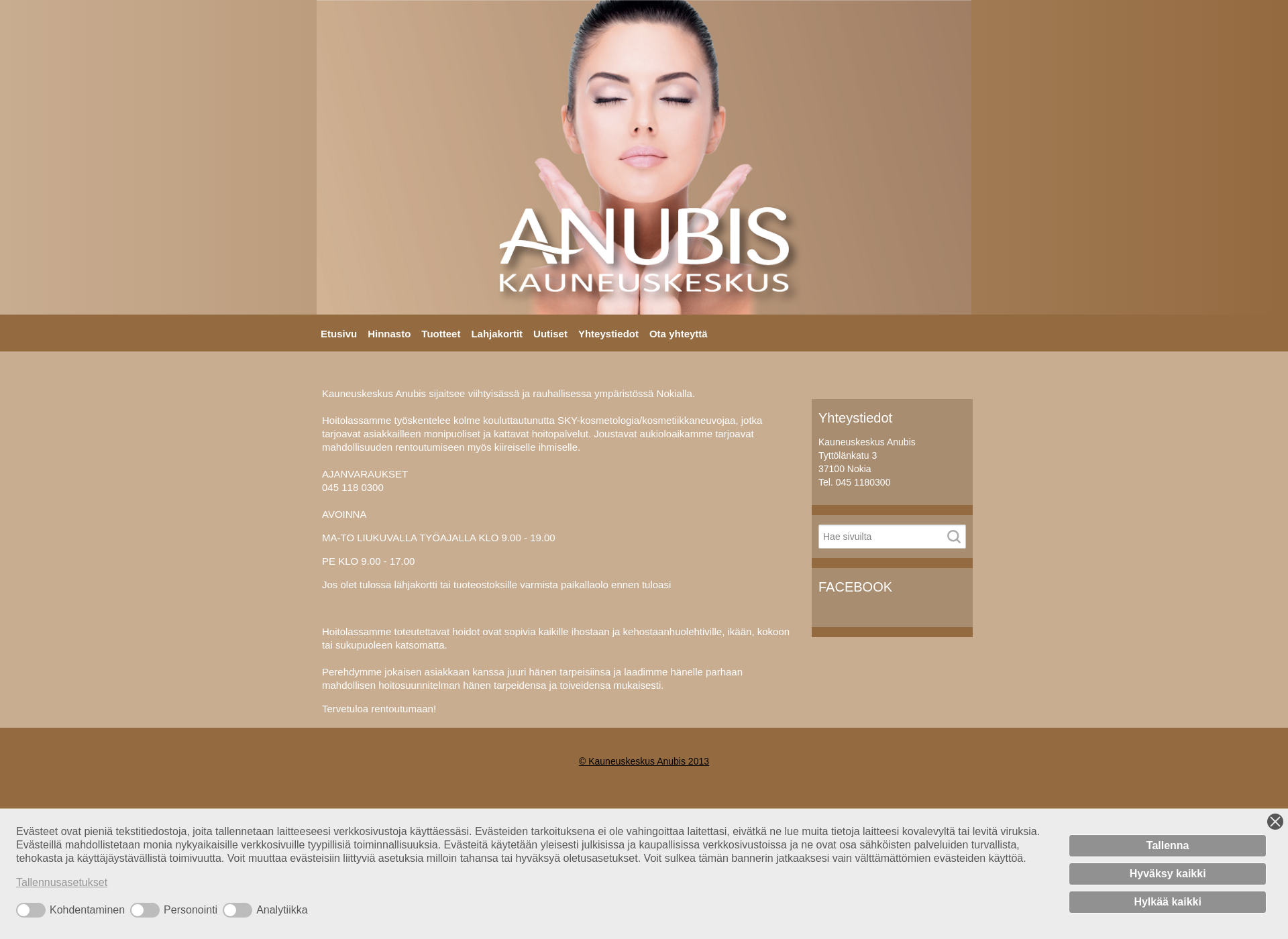 Screenshot for kauneuskeskus-anubis.fi