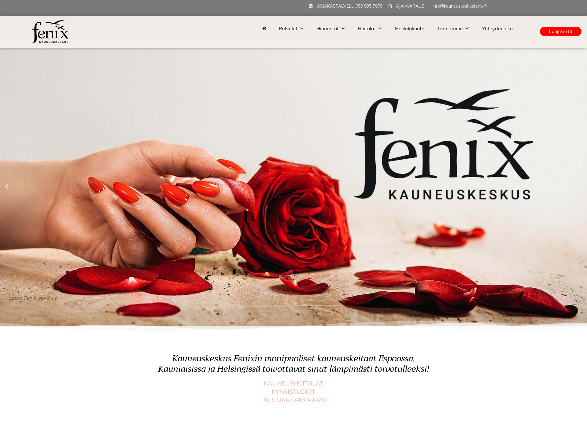 Screenshot for kauneuskeskusfenix.fi