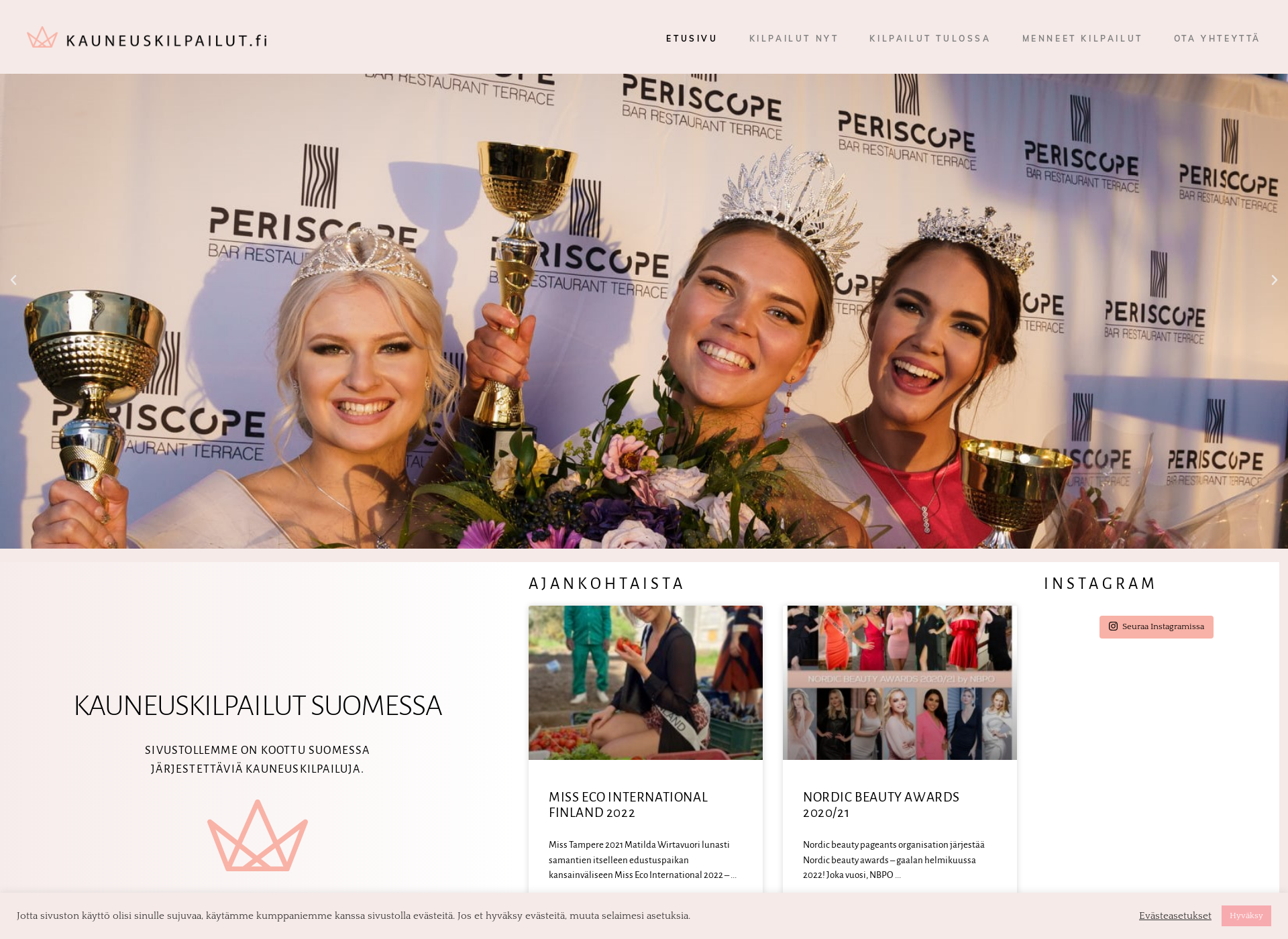 Screenshot for kauneuskilpailut.fi