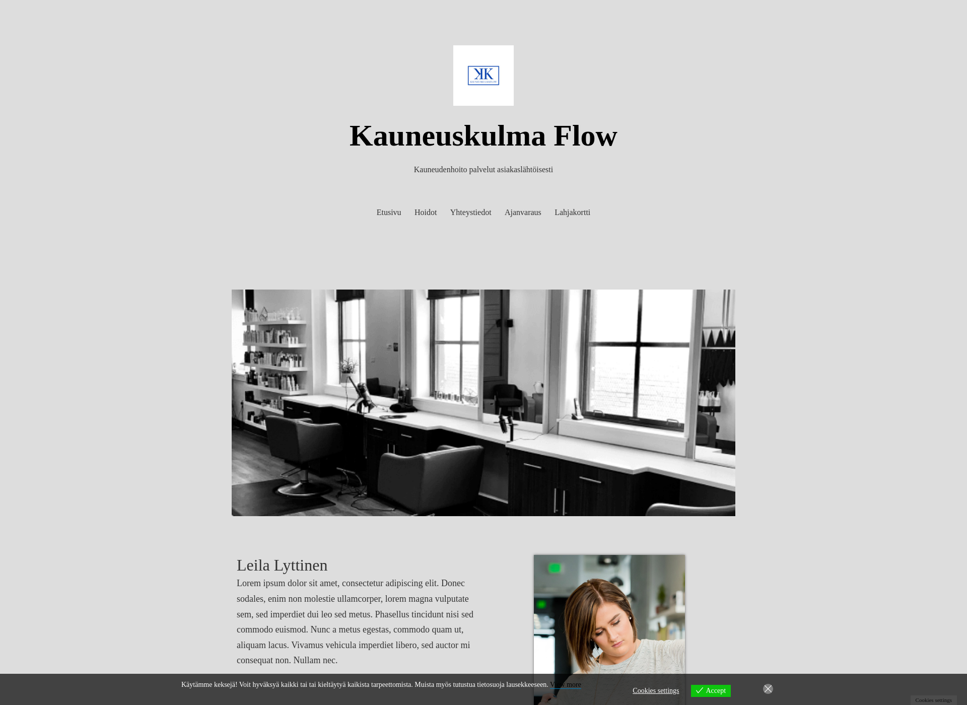 Skärmdump för kauneuskulmaflow.fi