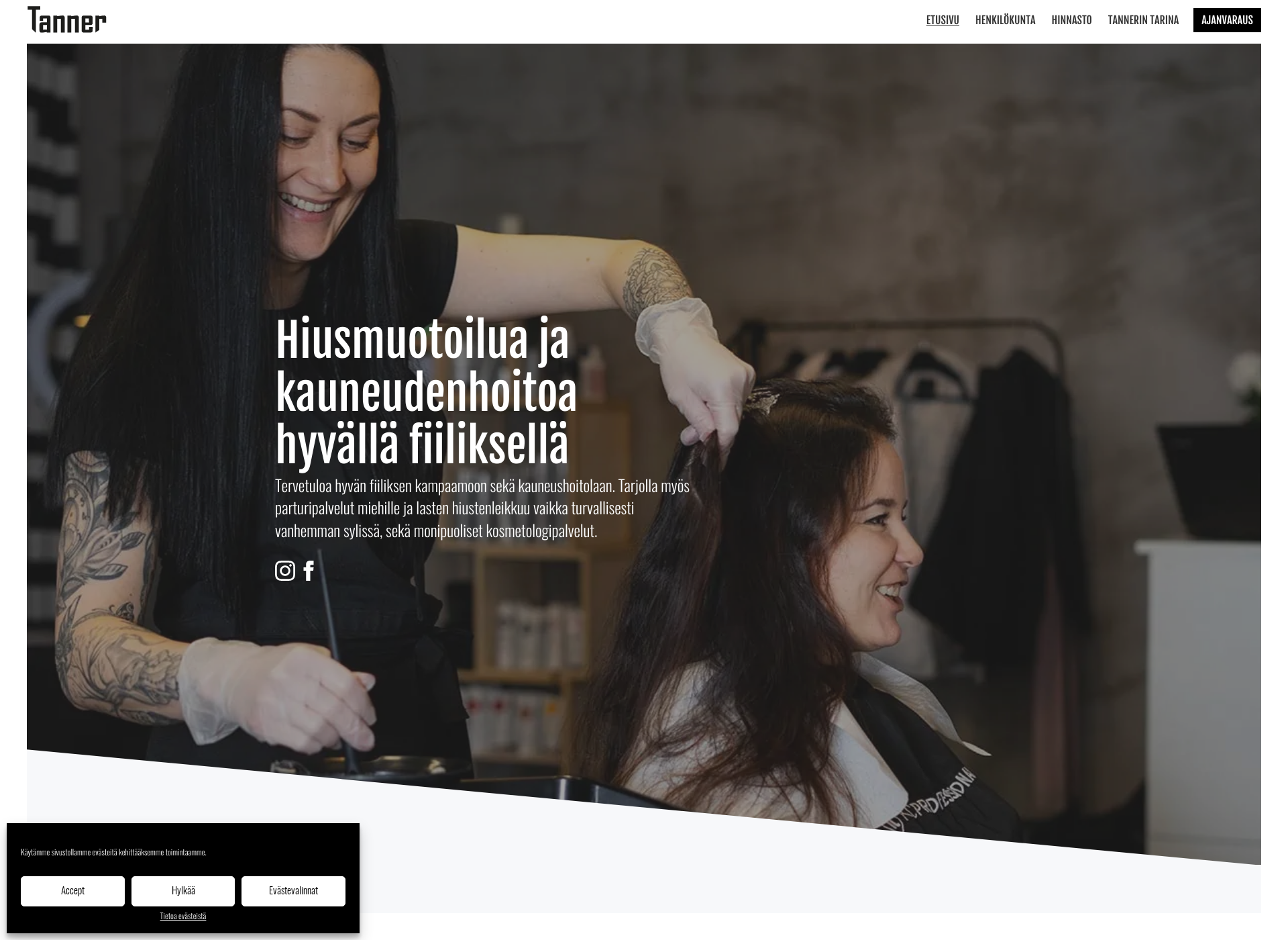 Skärmdump för kauneustanner.fi