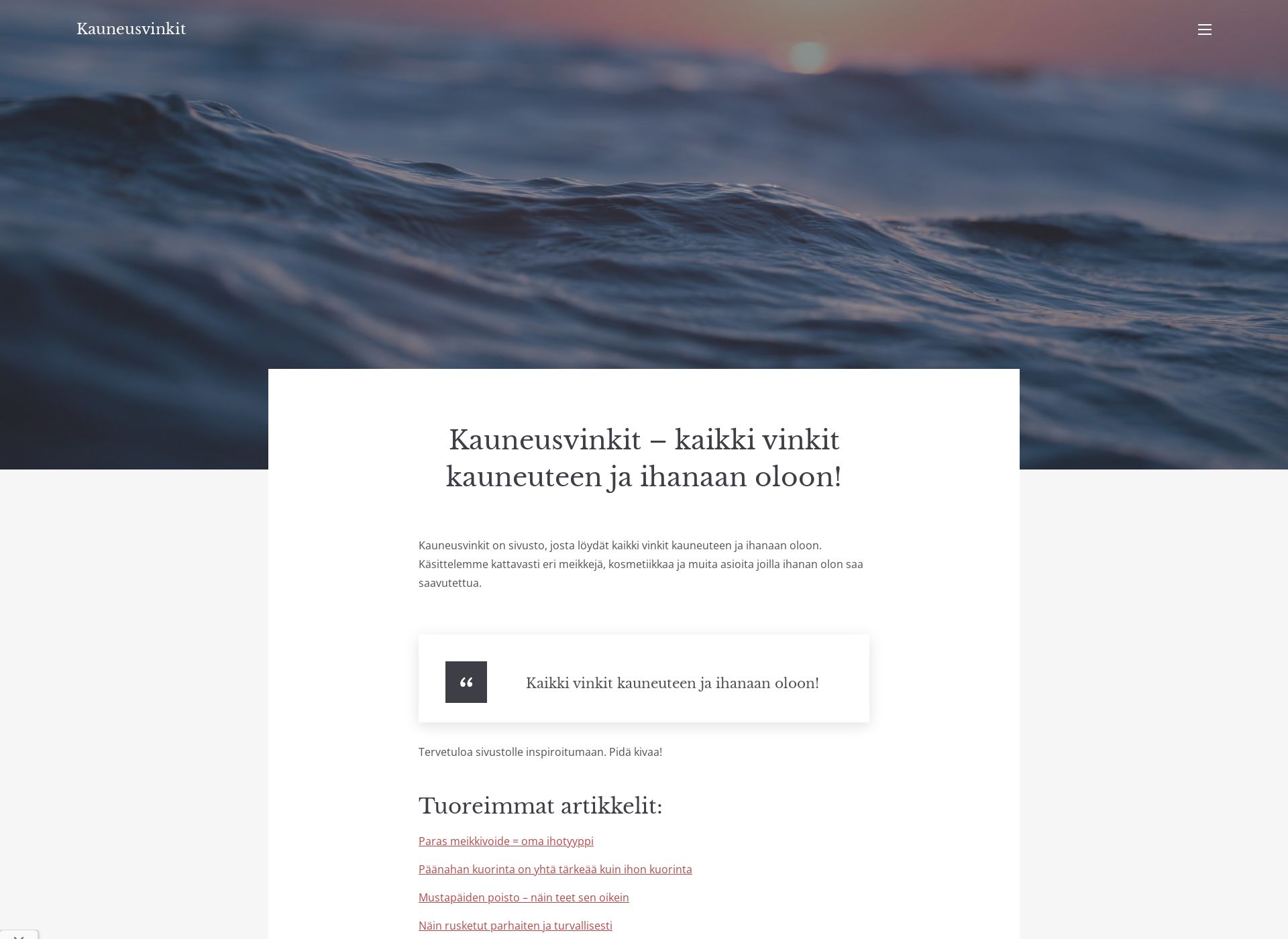 Screenshot for kauneusvinkit.fi