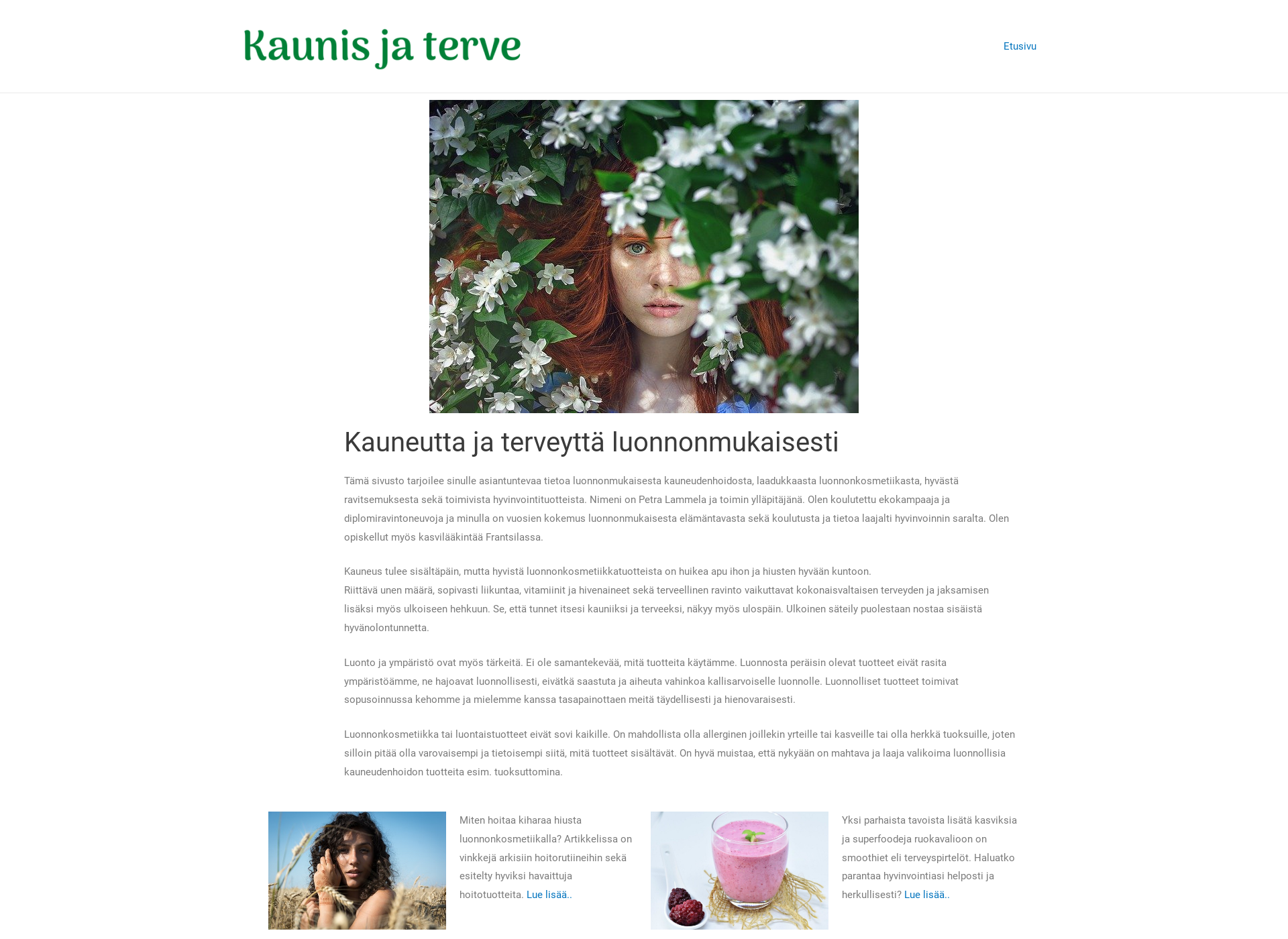 Näyttökuva kaunisjaterve.fi