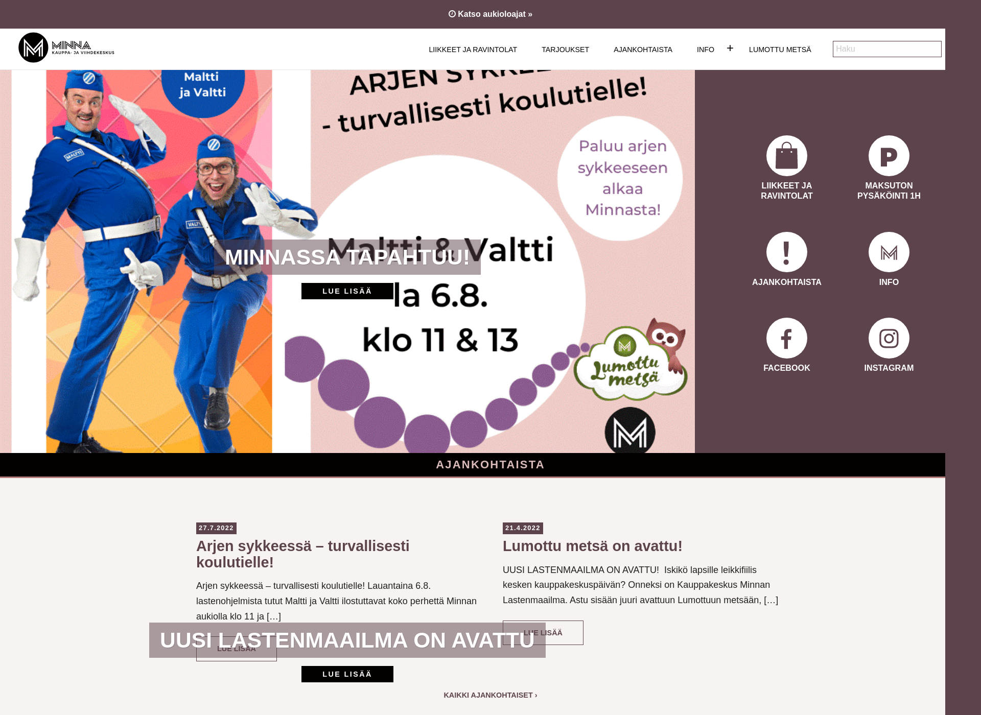 Screenshot for kauppakeskusminna.fi