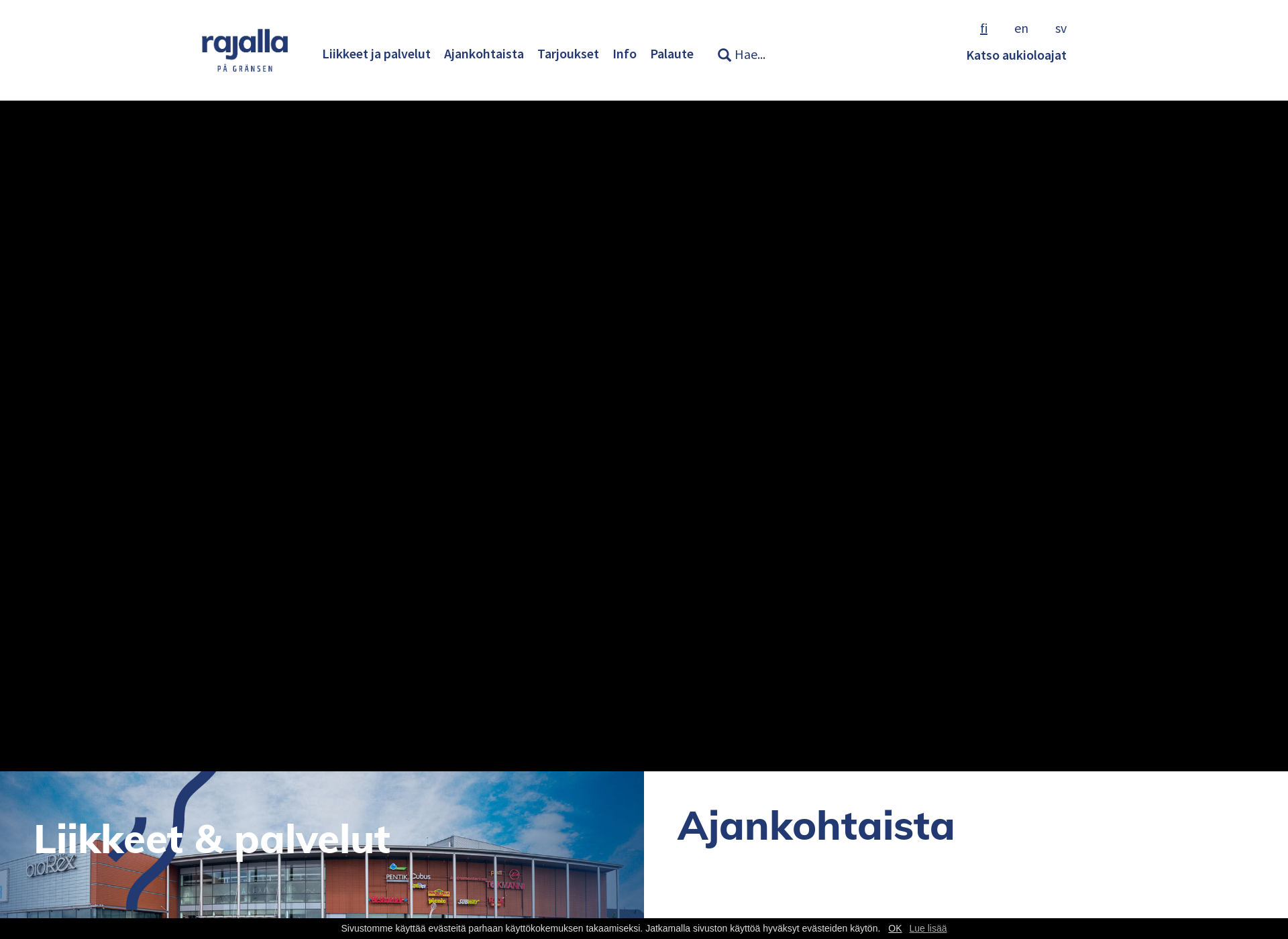 Skärmdump för kauppakeskusrajalla.fi