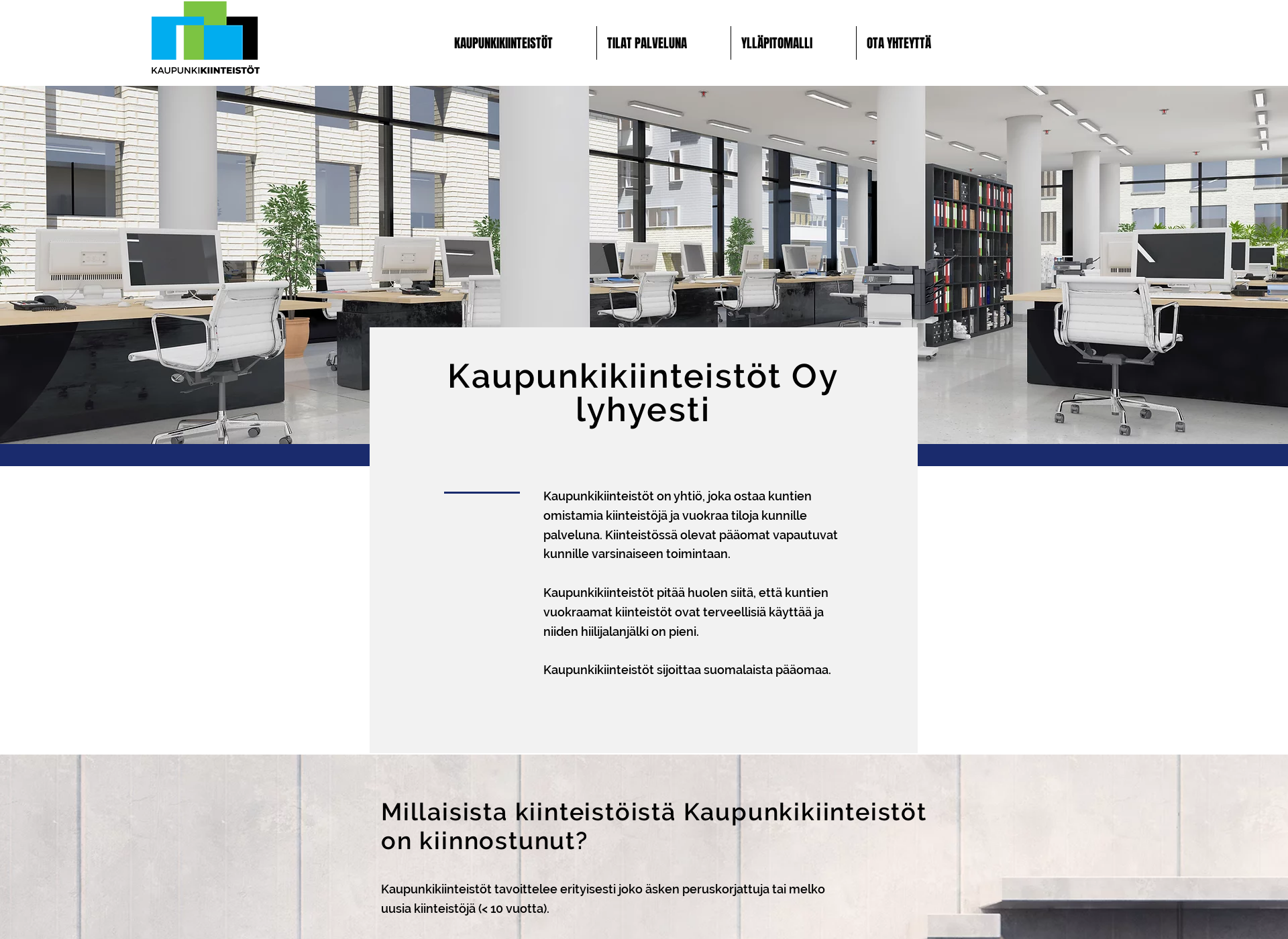 Screenshot for kaupunkikiinteistöt.fi