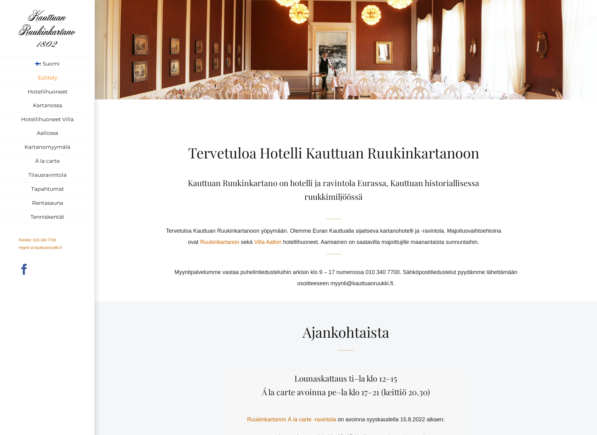 Skärmdump för kauttuanruukki.fi