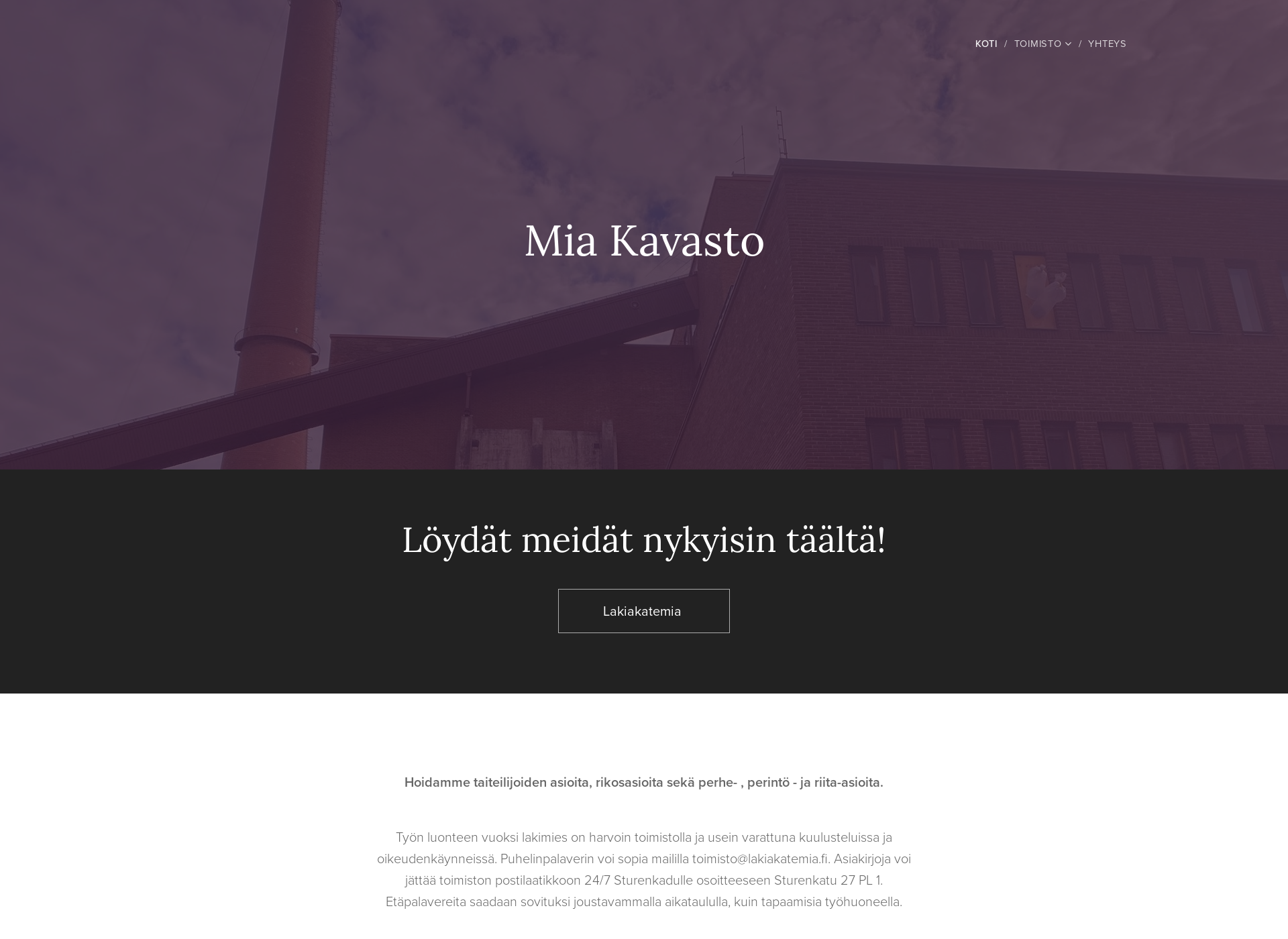 Skärmdump för kavasto.fi