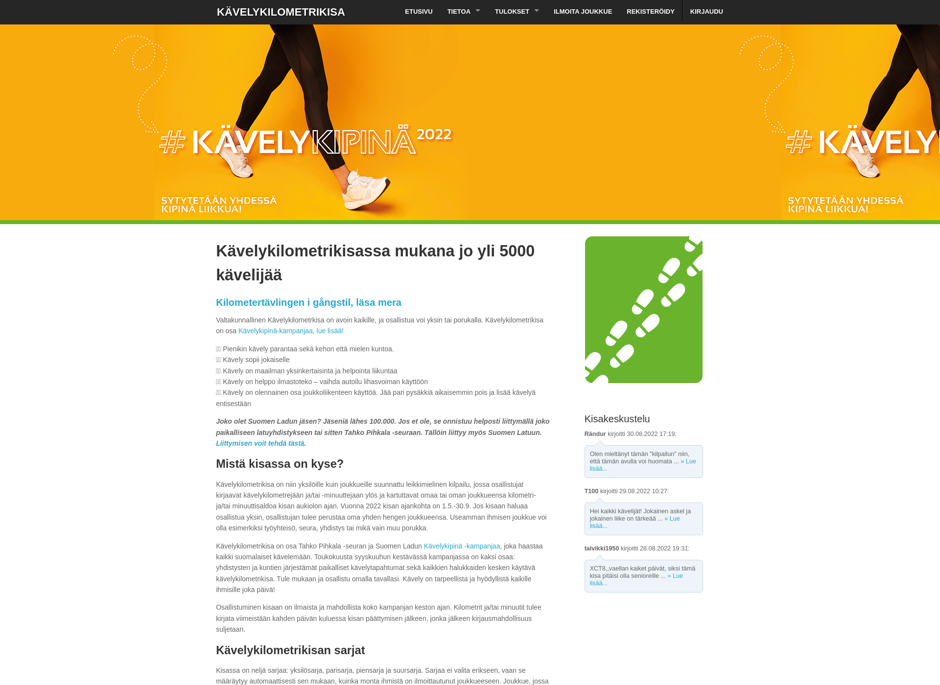 Screenshot for kavelykilometrikisa.fi