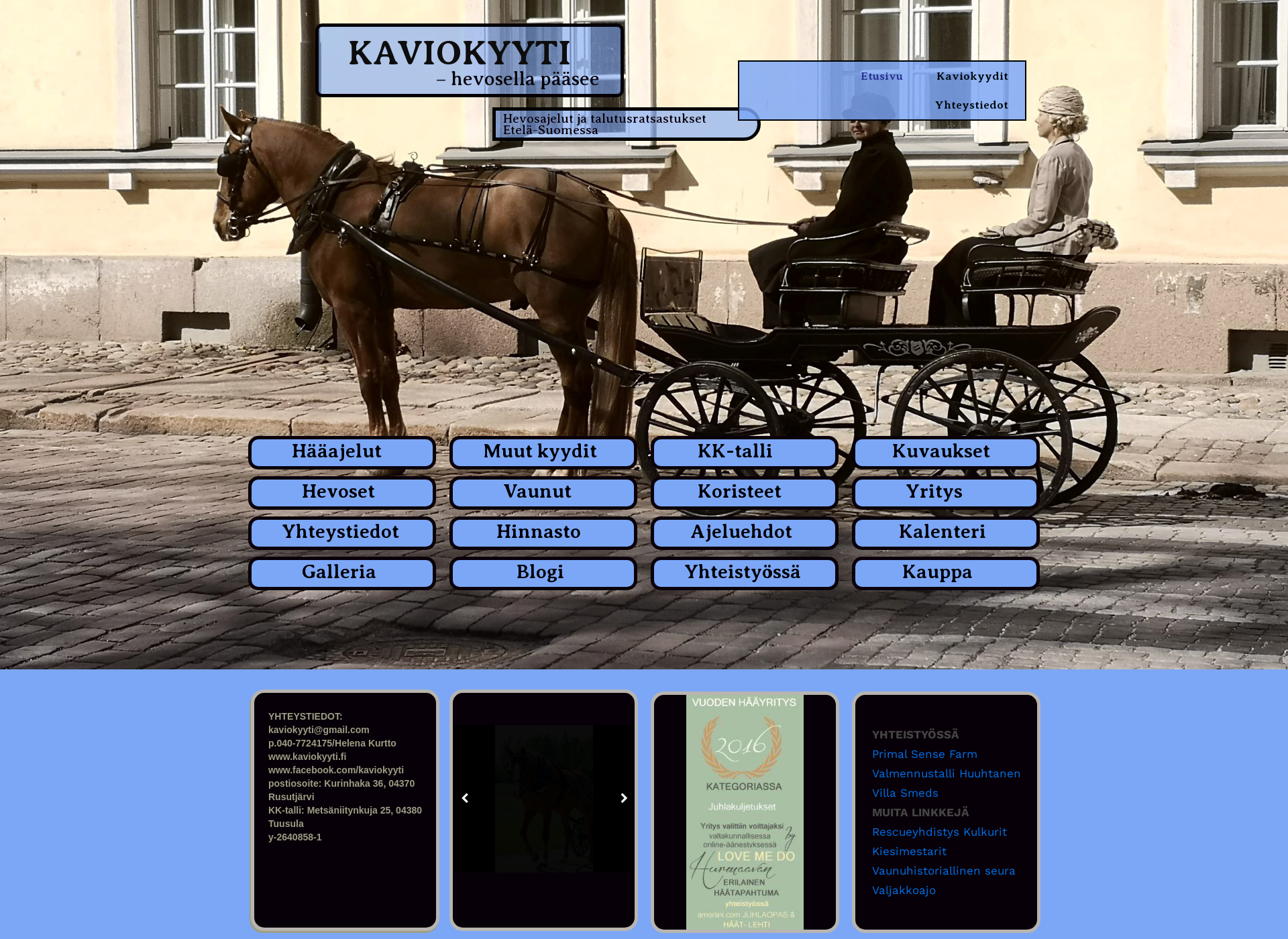 Skärmdump för kaviokyyti.fi