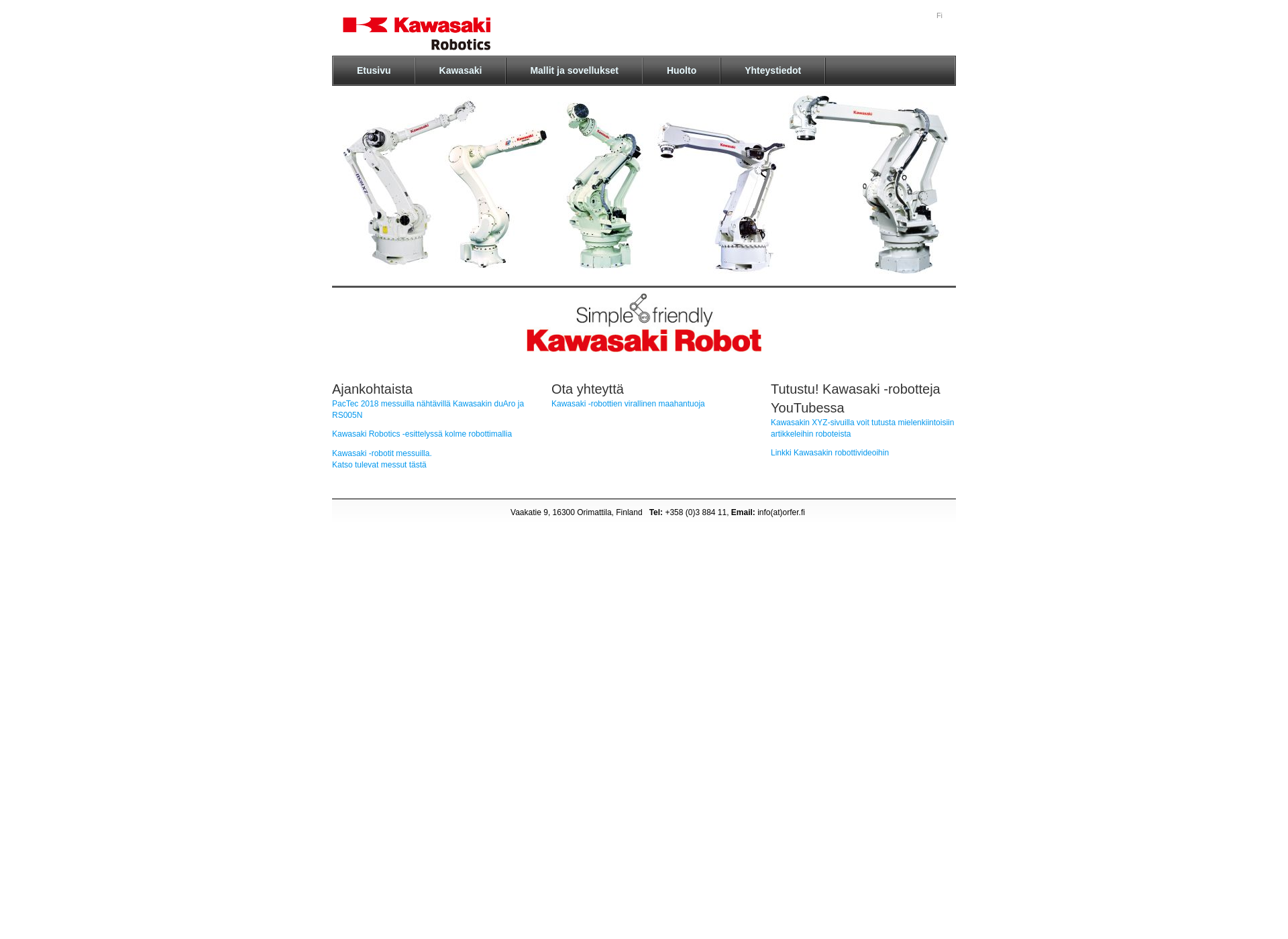 Skärmdump för kawasakirobot.fi