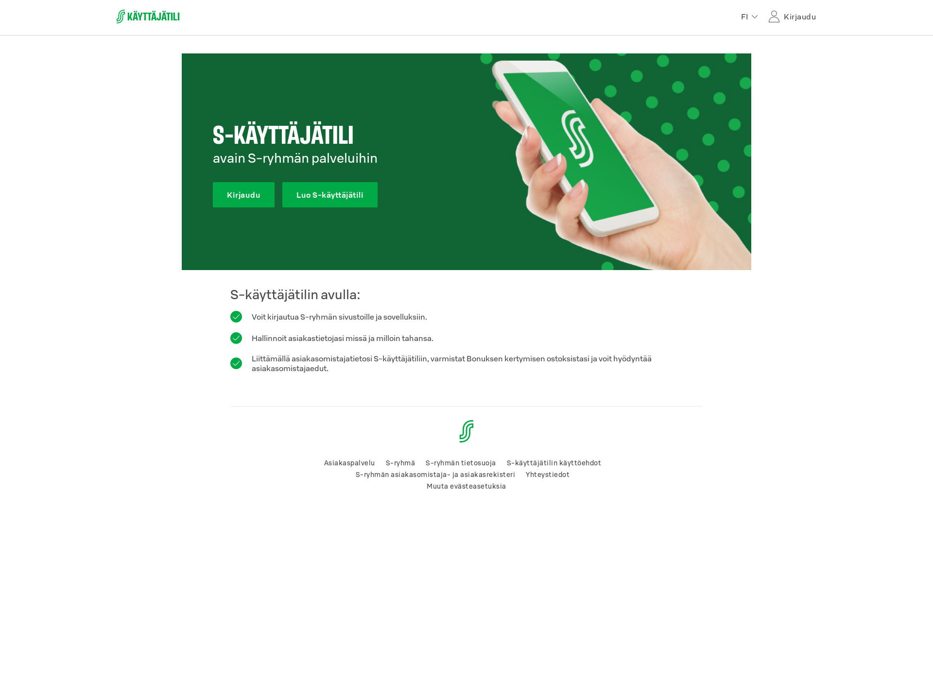 Screenshot for kayttajatili.fi