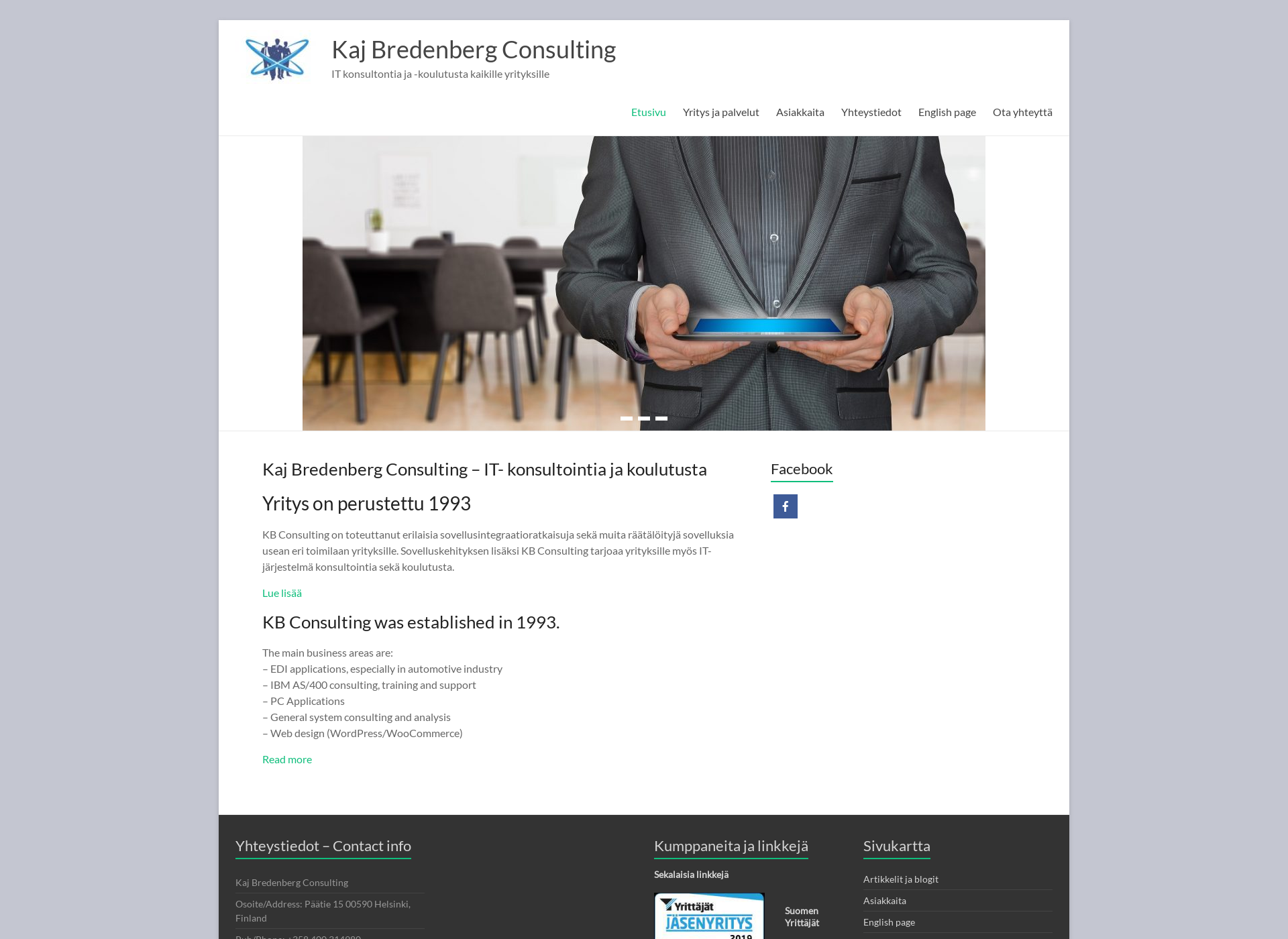 Skärmdump för kb-consulting.fi