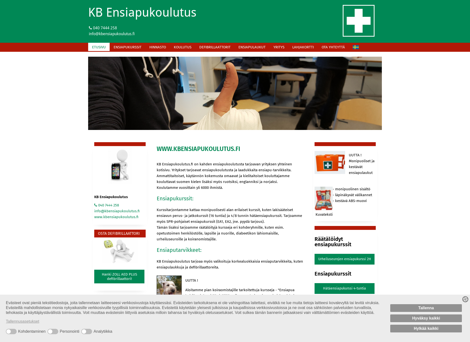 Screenshot for kbensiapukoulutus.fi