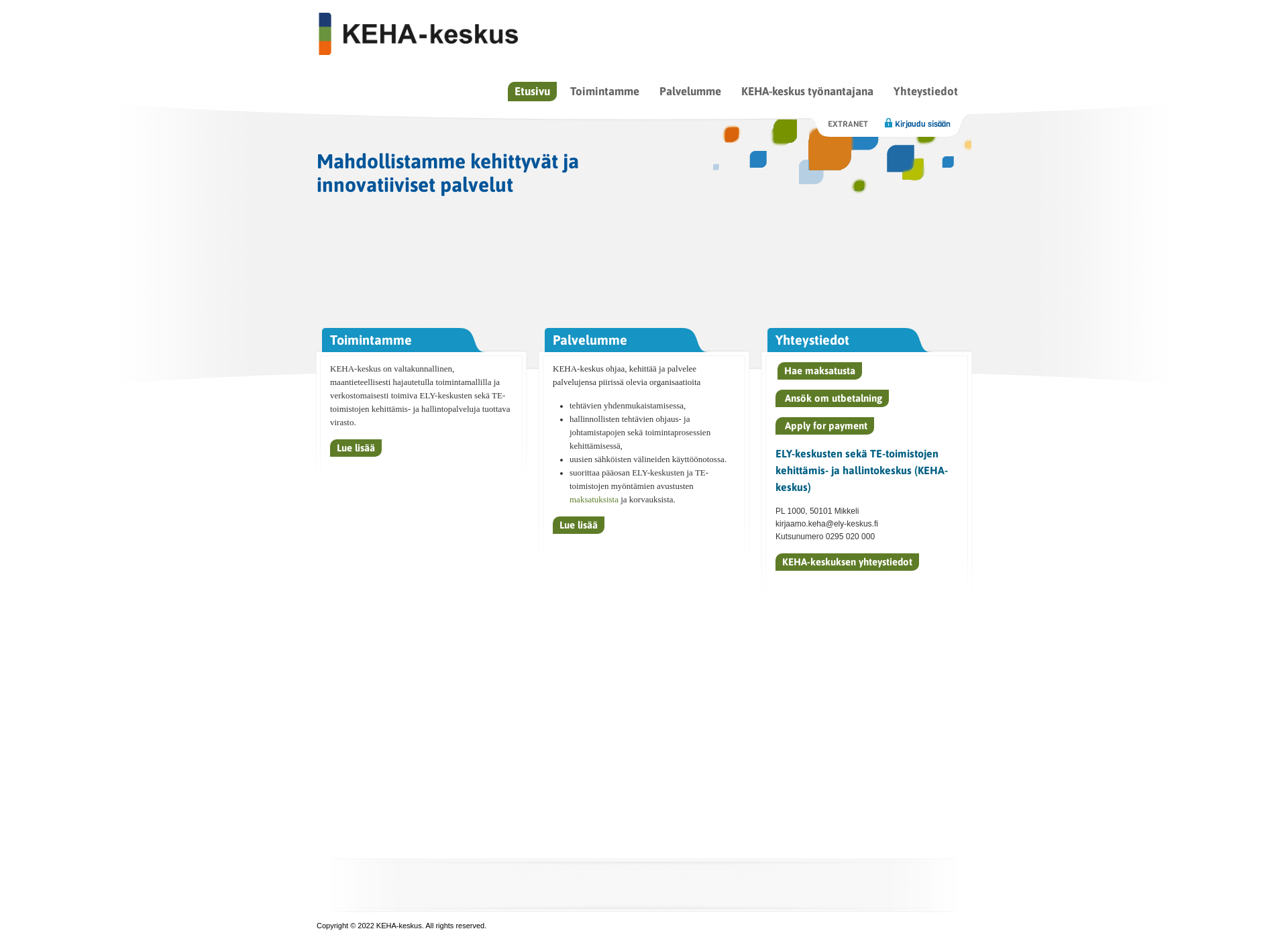 Screenshot for keha-keskus.fi