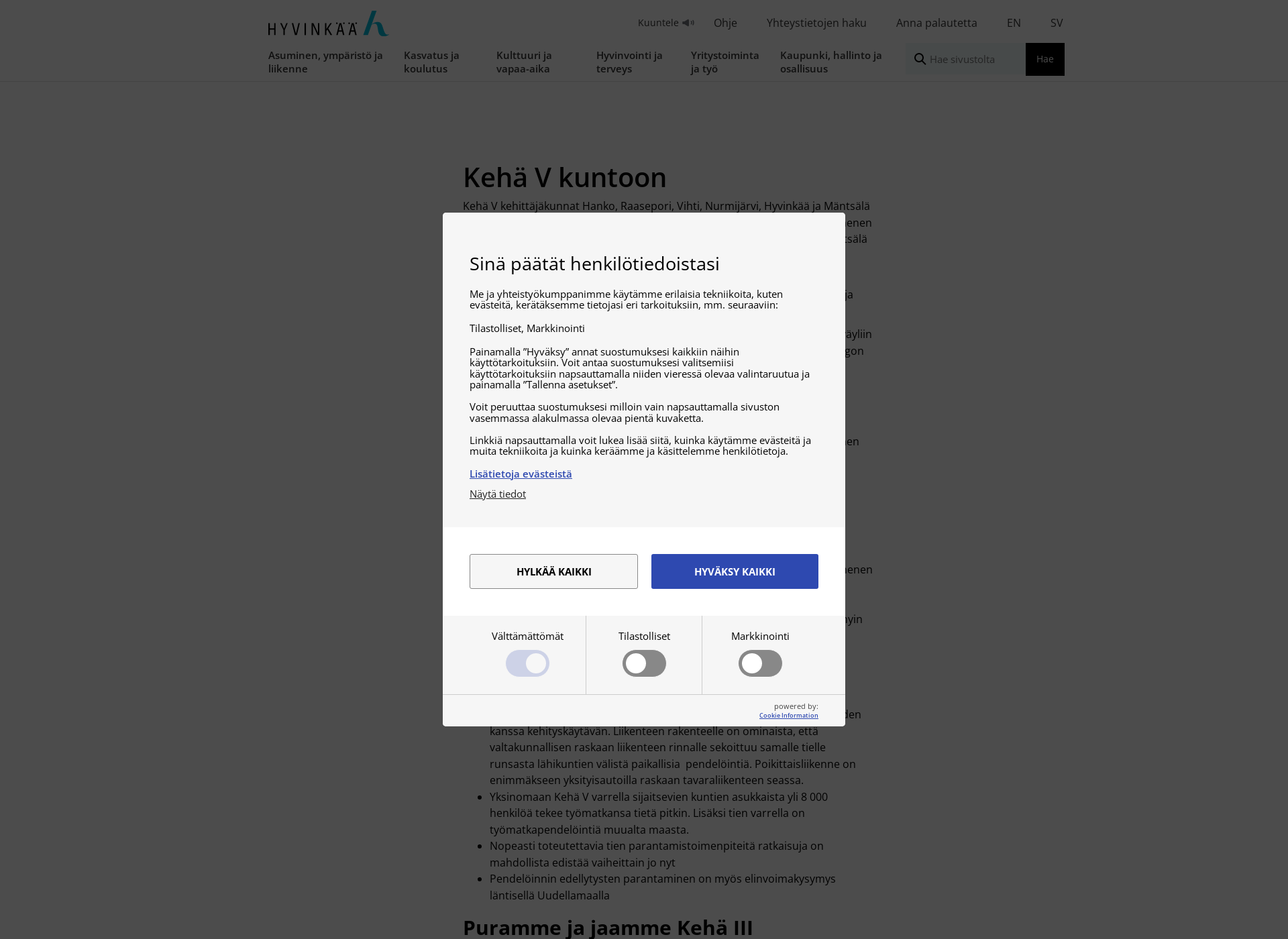 Screenshot for kehav.fi