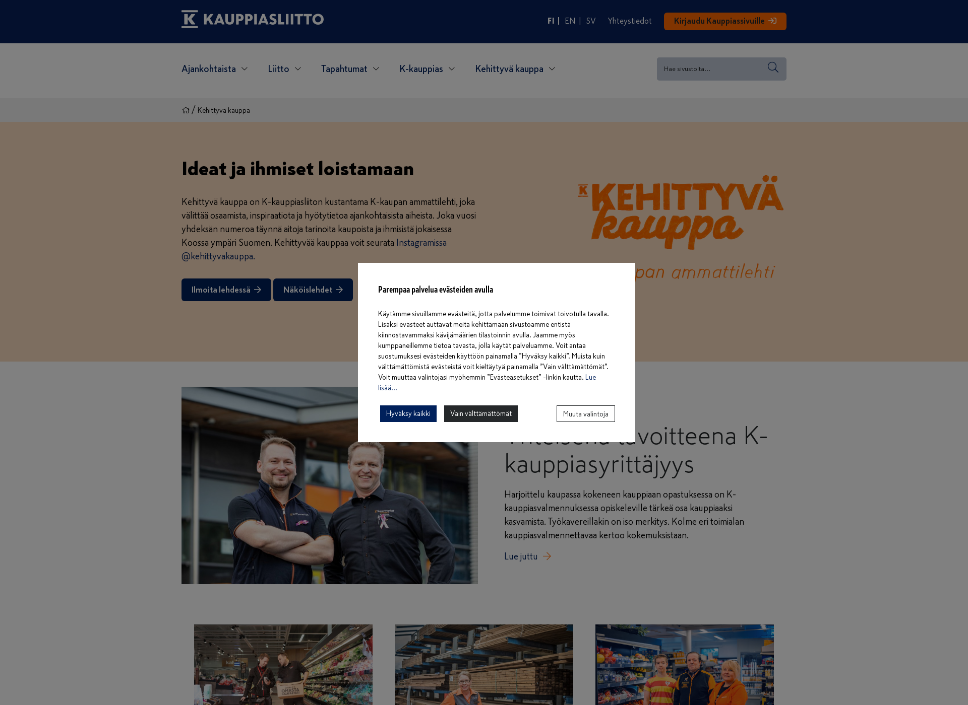 Screenshot for kehittyvakauppa.fi