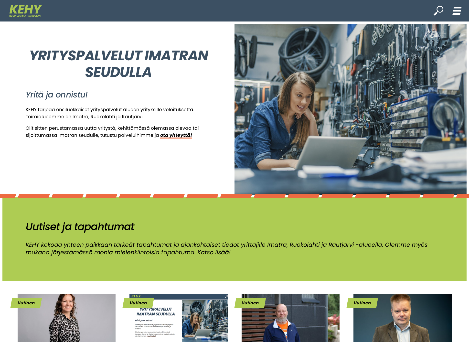 Skärmdump för kehy.fi