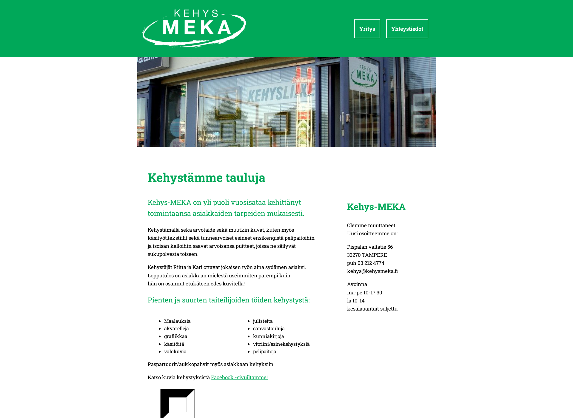Screenshot for kehysmeka.fi
