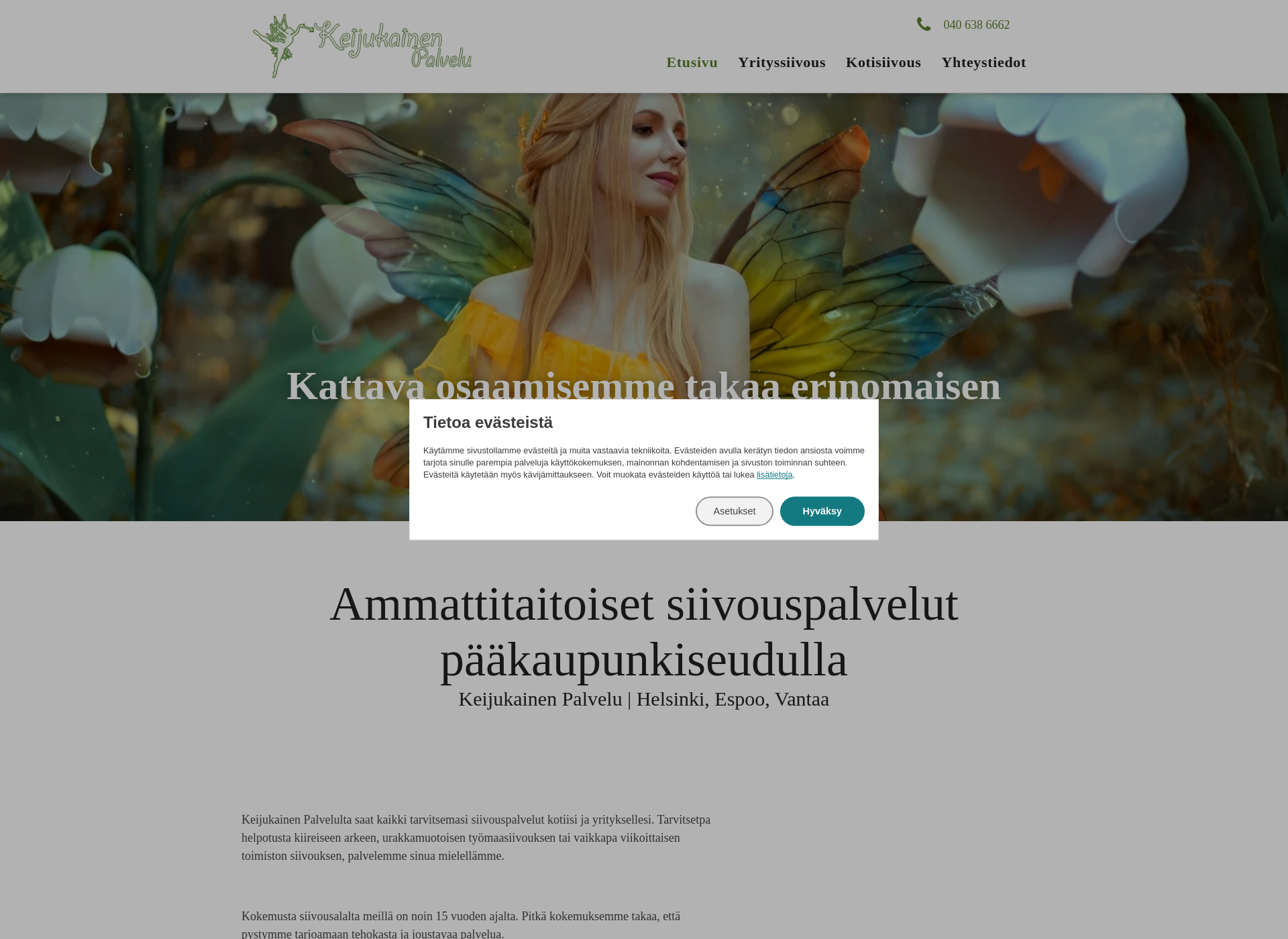 Skärmdump för keijukainenpalvelu.fi
