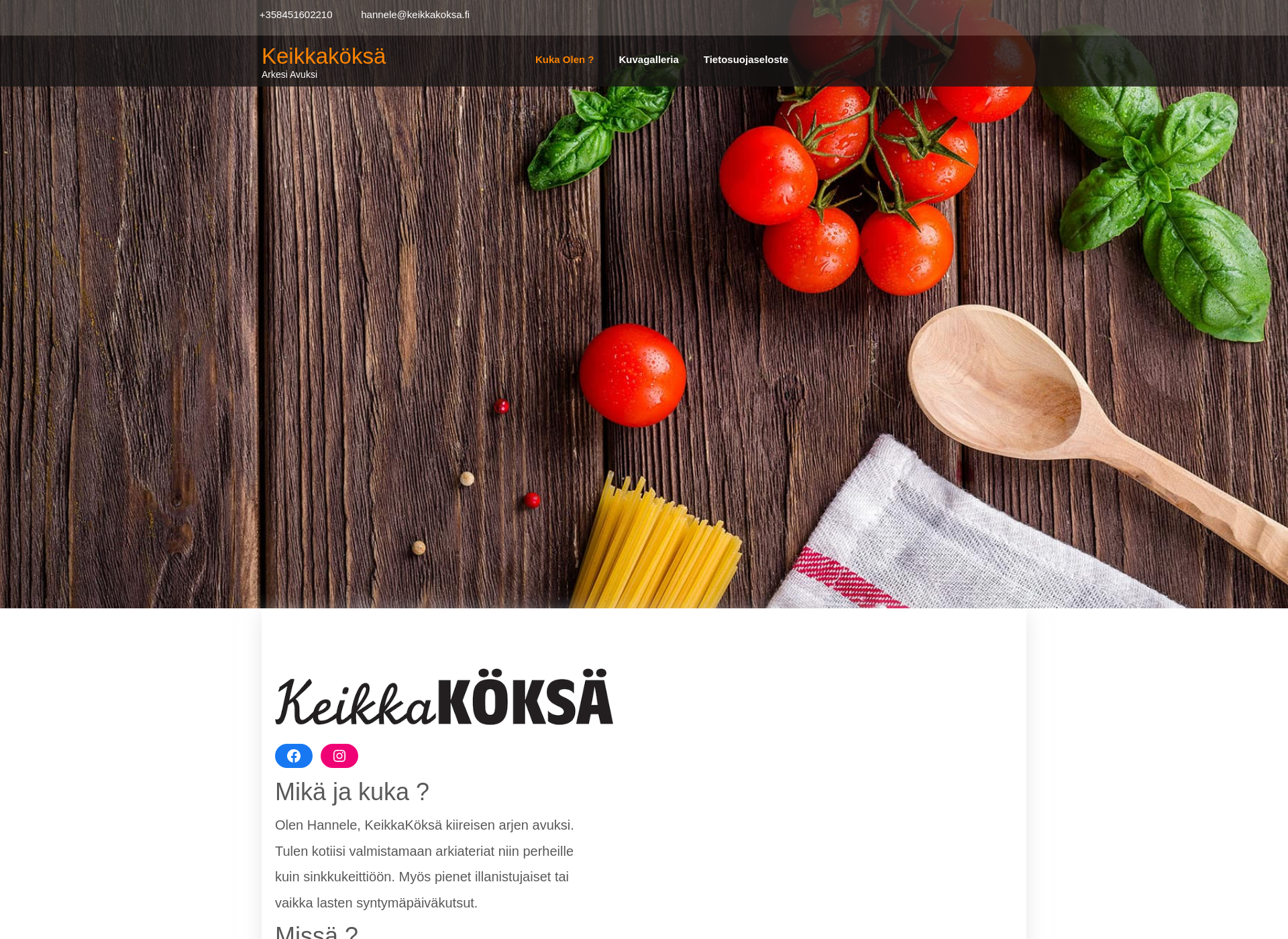 Skärmdump för keikkakoksa.fi