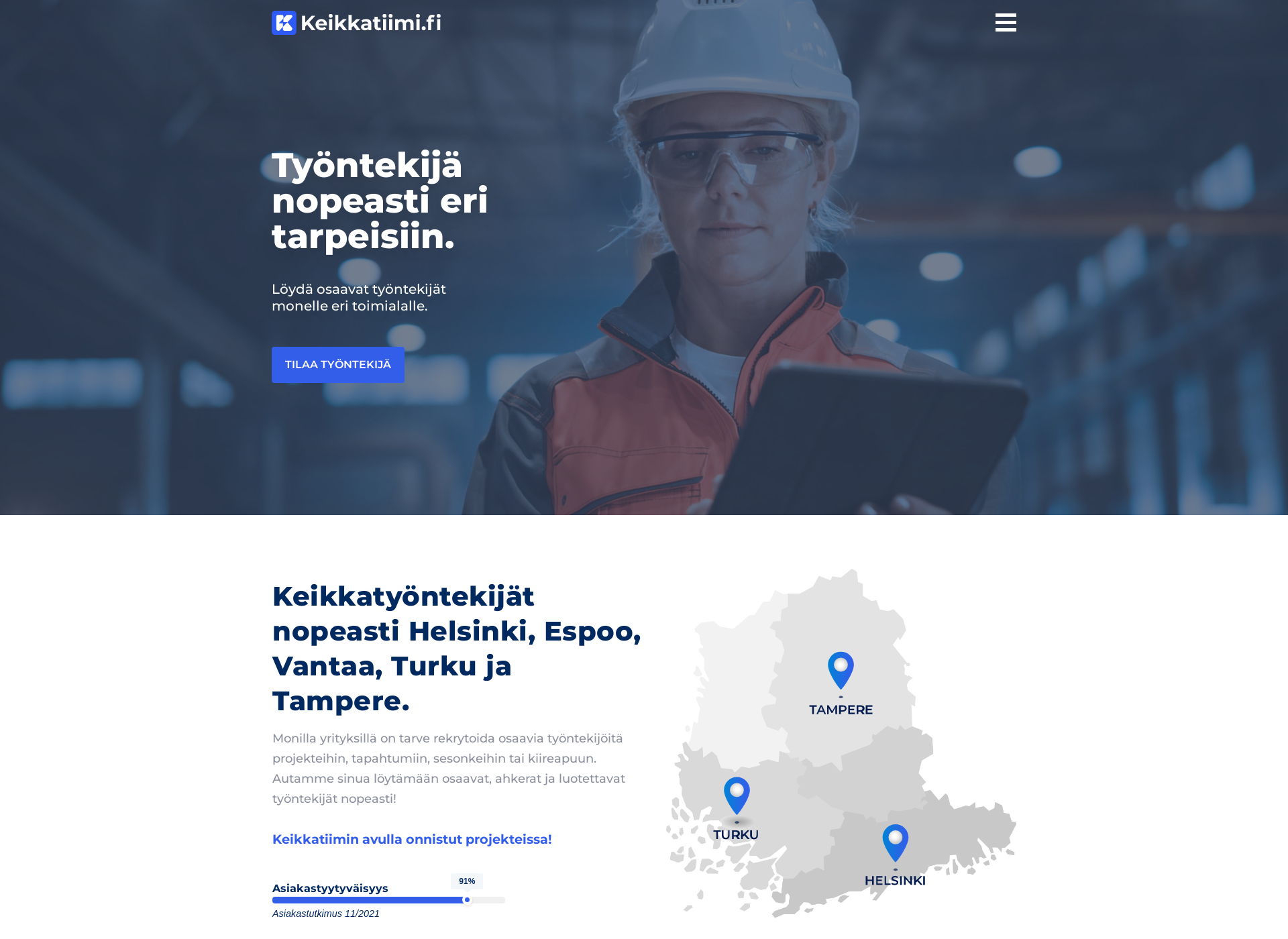 Skärmdump för keikkatiimi.fi