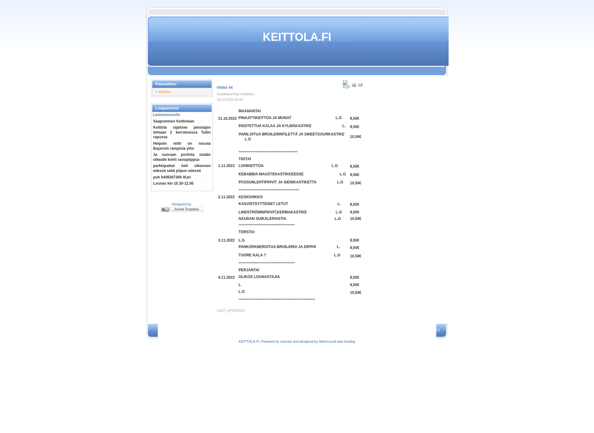 Screenshot for keittola.fi