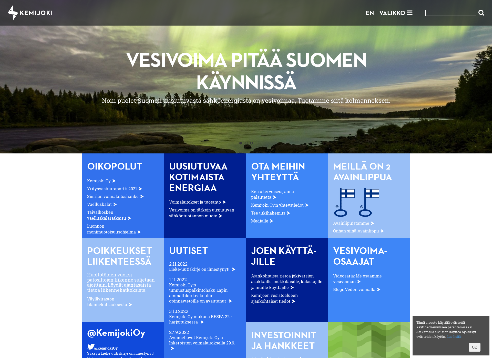 Skärmdump för kejo.fi