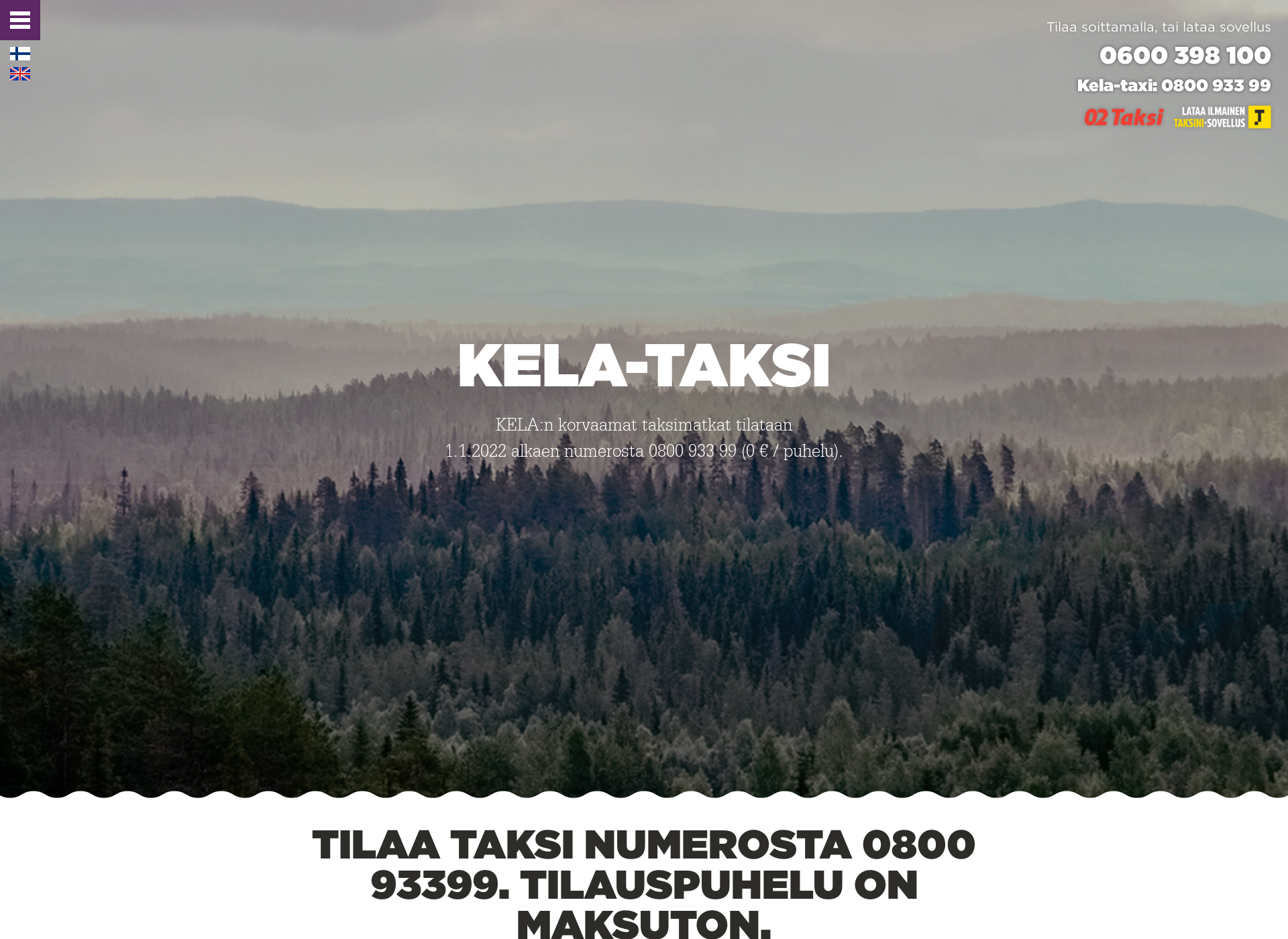 Screenshot for kelataksikajaani.fi